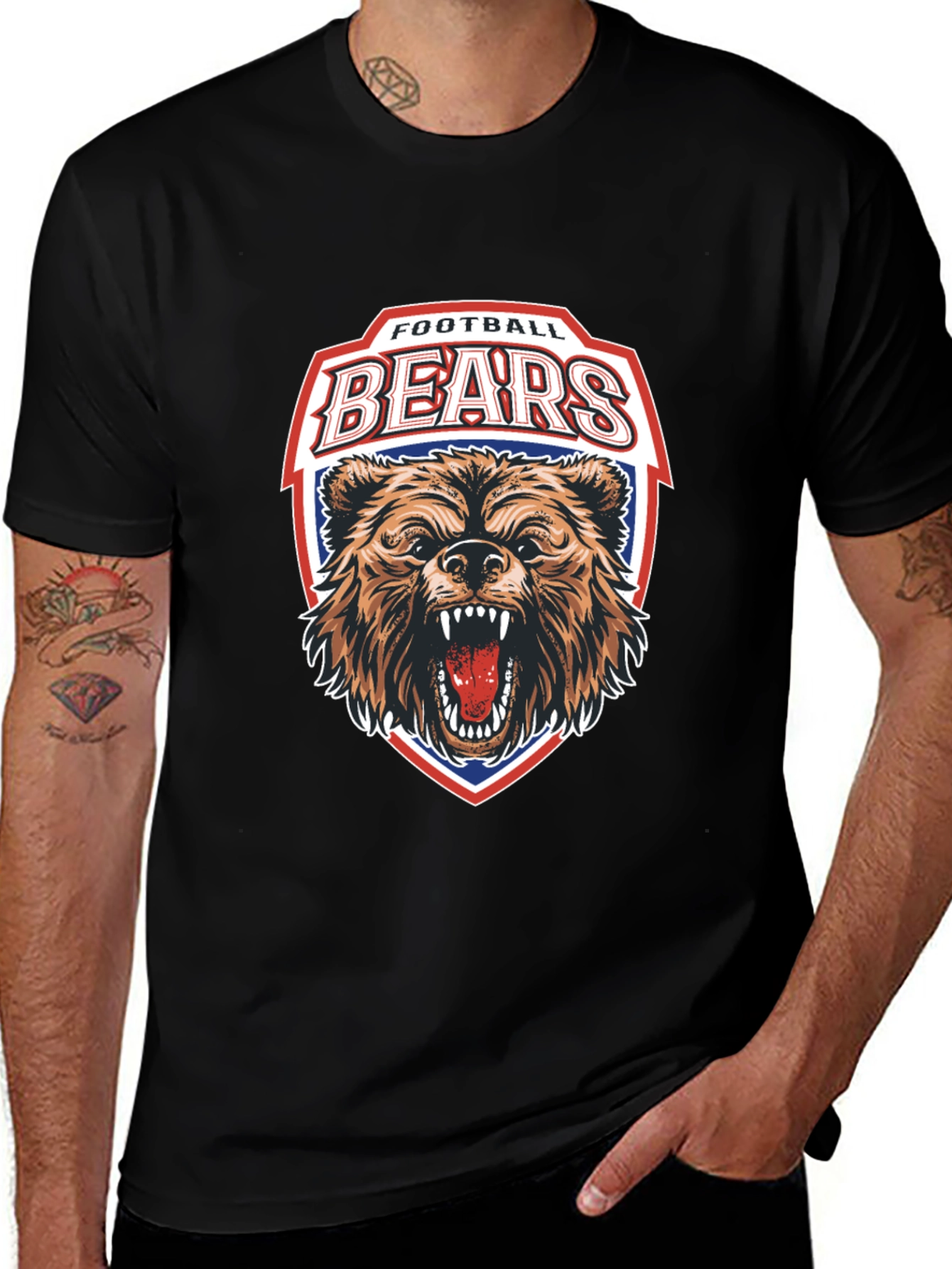 Football Bears Graphic T-Shirt - Sporty Fan Apparel