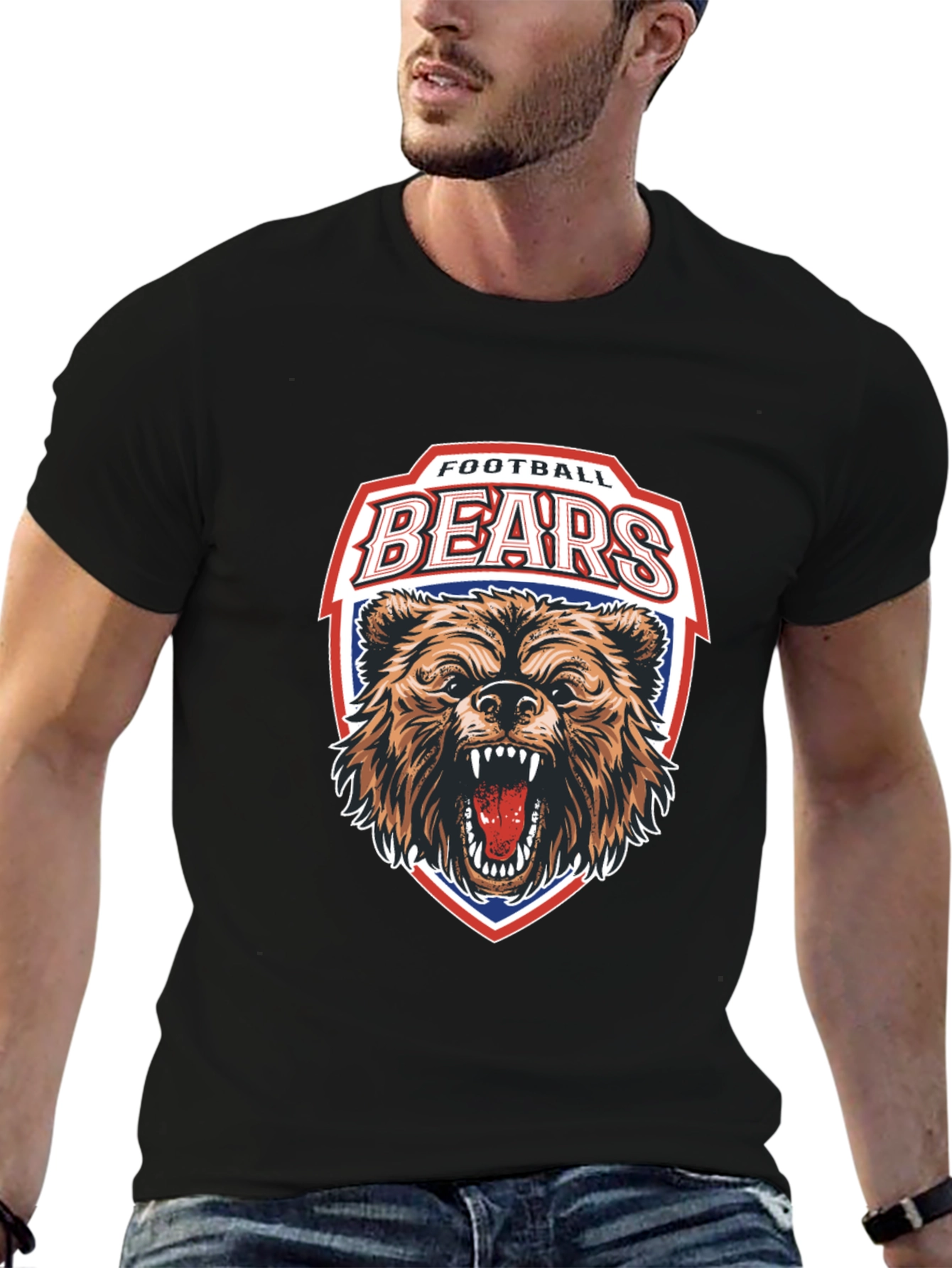 Football Bears Graphic T-Shirt - Sporty Fan Apparel