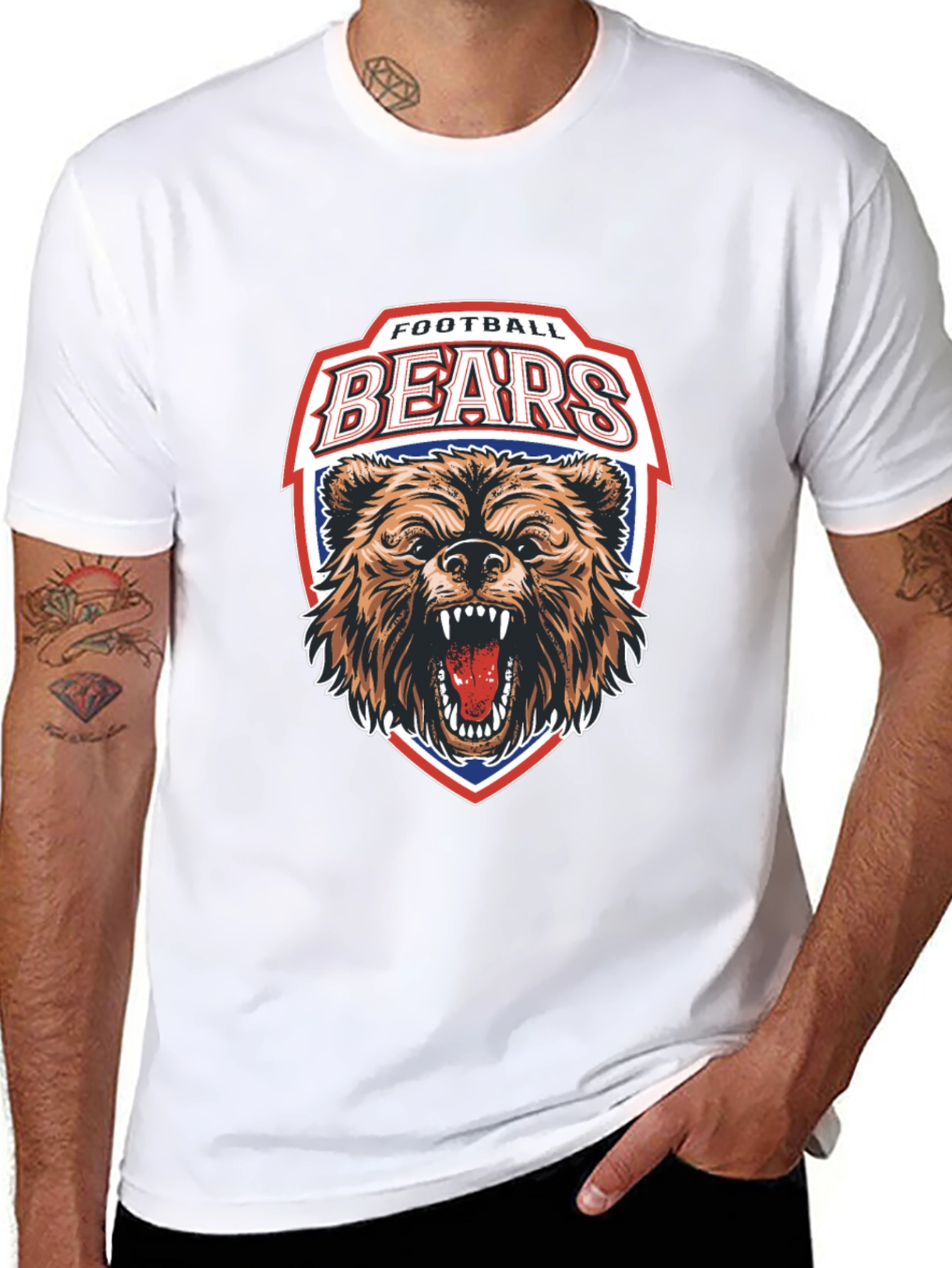 Football Bears Graphic T-Shirt - Sporty Fan Apparel