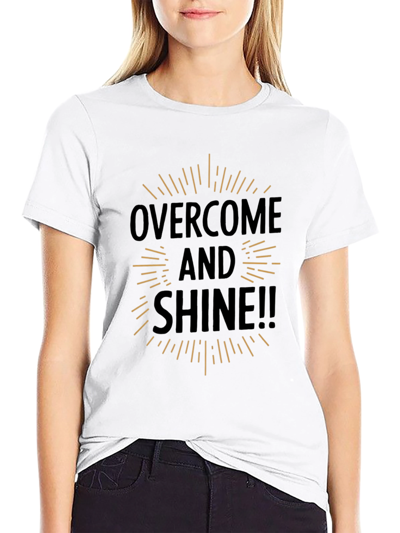 Overcome and Shine Black Graphic Tee