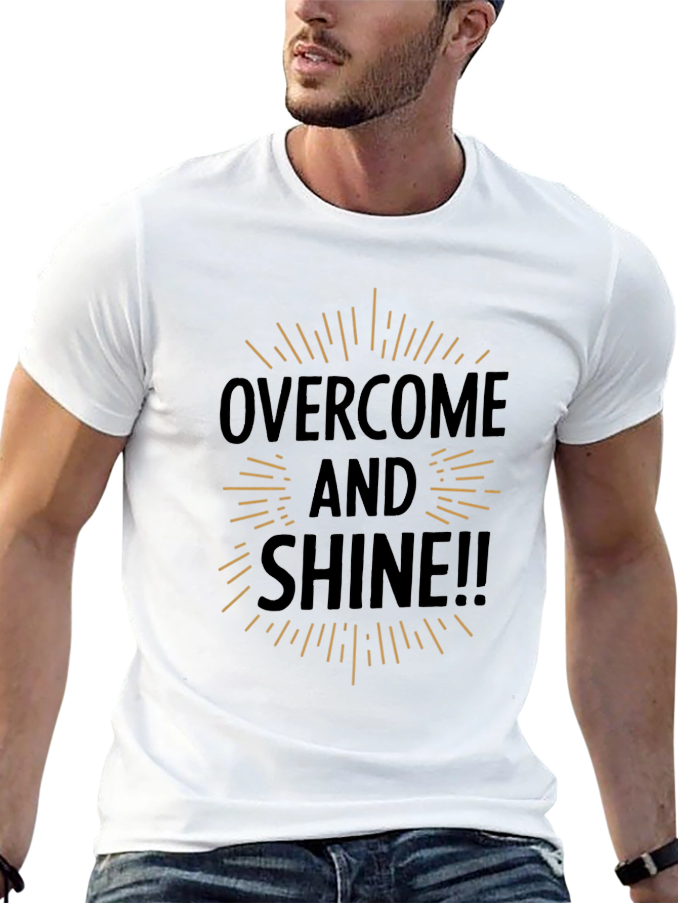 Overcome and Shine Black Graphic Tee