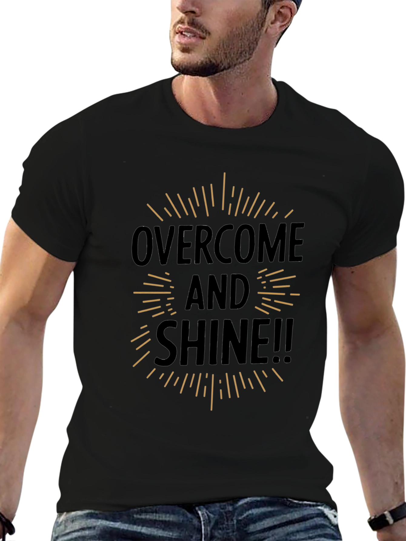 Overcome and Shine Black Graphic Tee