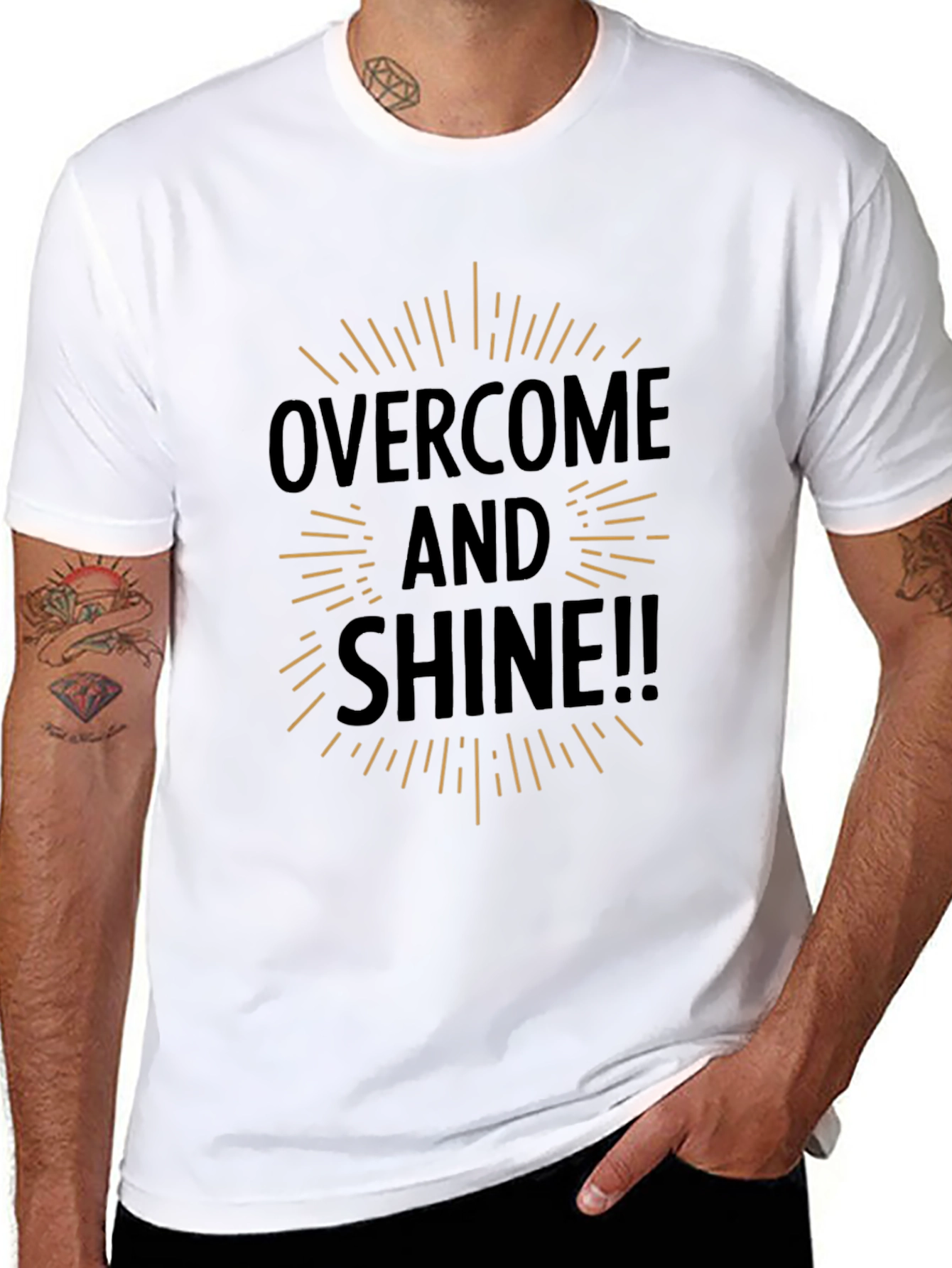 Overcome and Shine Black Graphic Tee