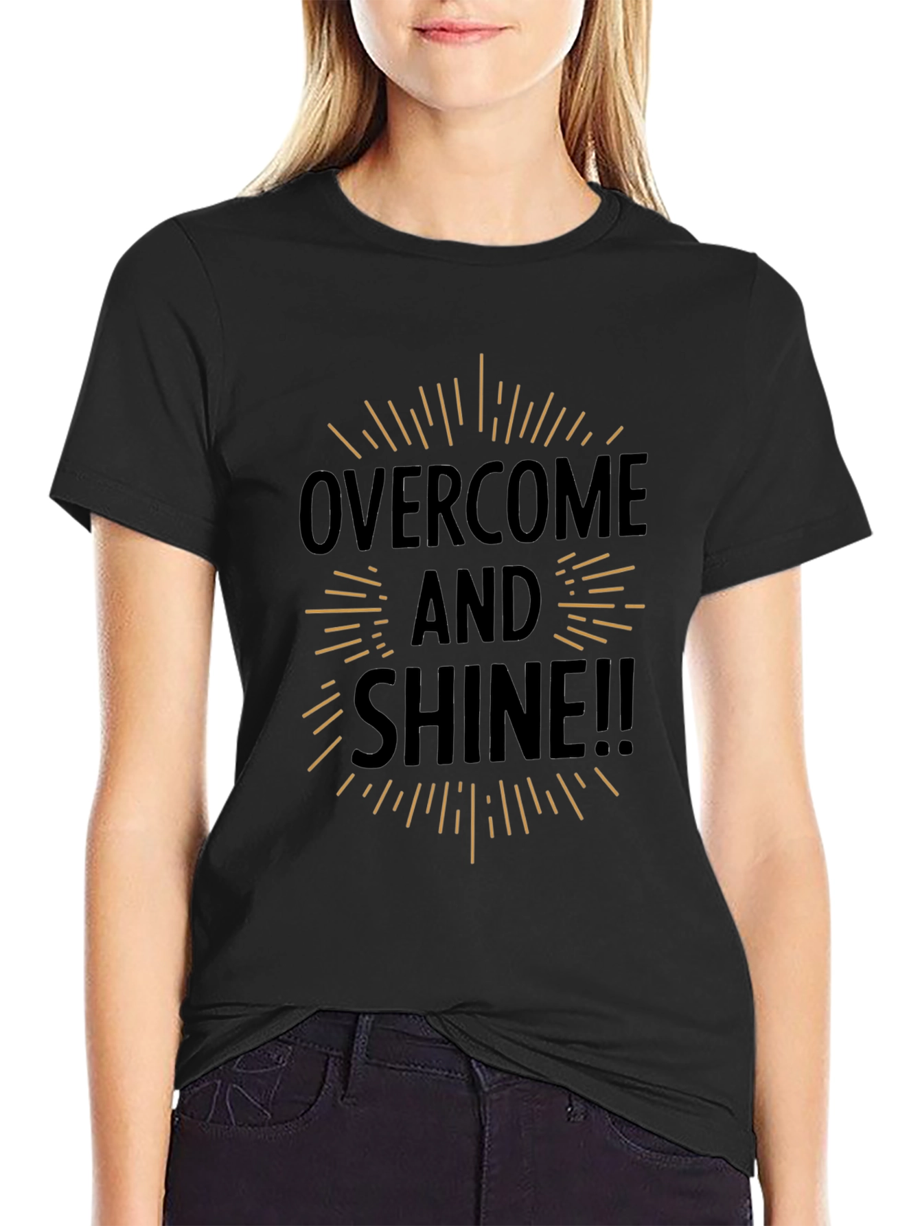Overcome and Shine Black Graphic Tee