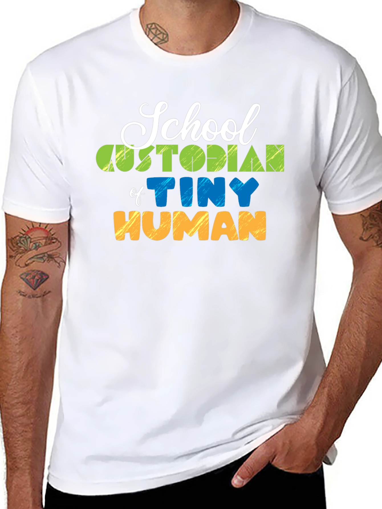 School Custodian of Tiny Humans Graphic T-Shirt