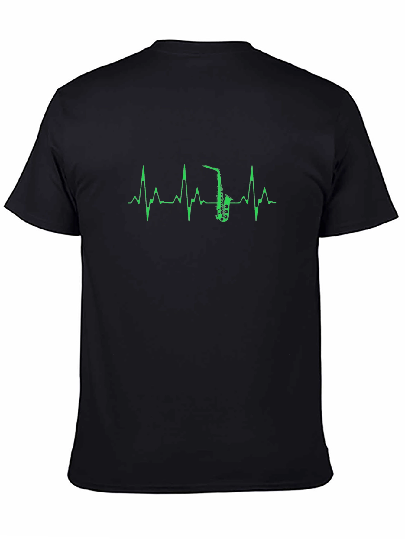 Saxophone Heartbeat T-Shirt - Black