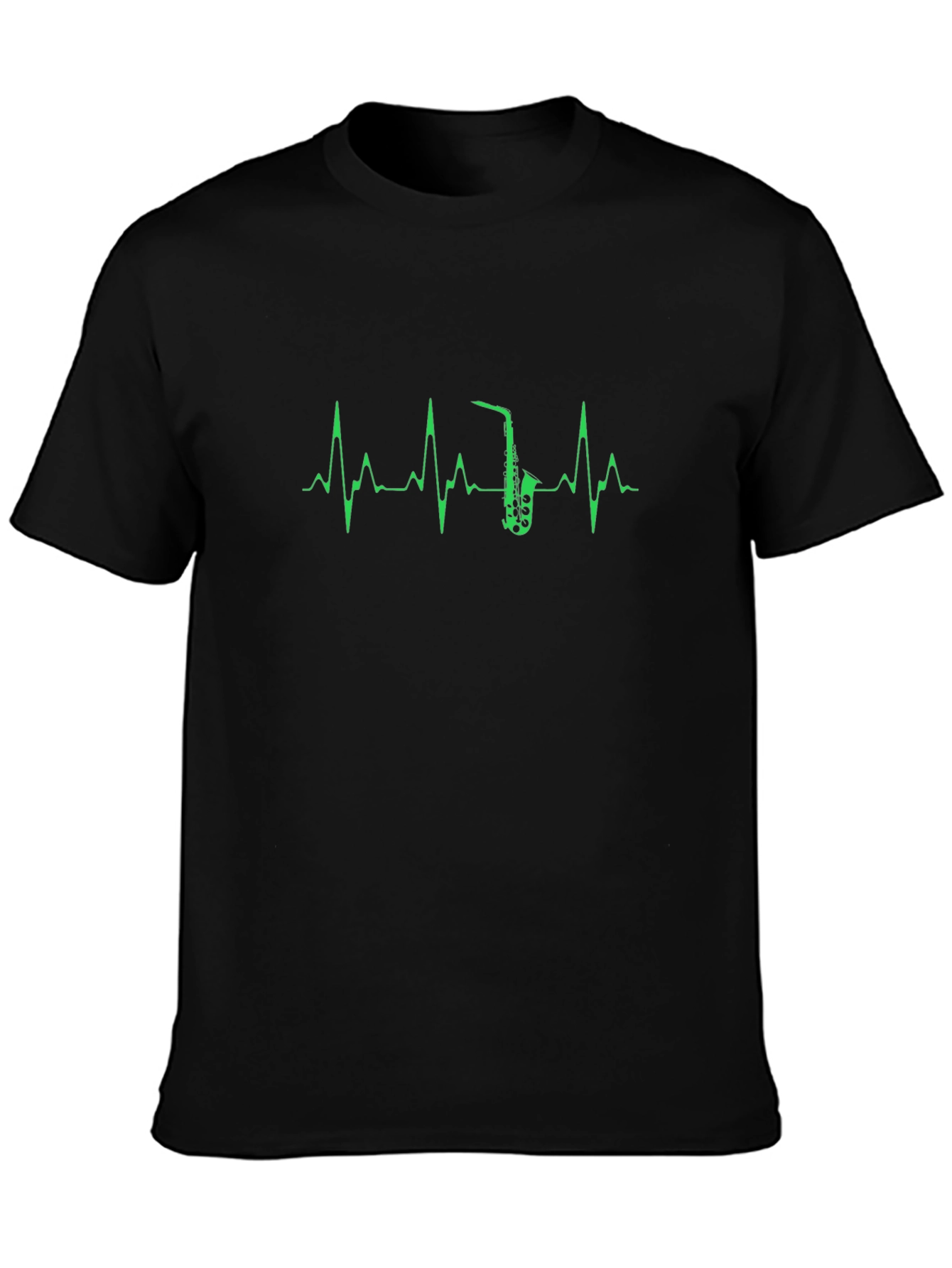 Saxophone Heartbeat T-Shirt - Black
