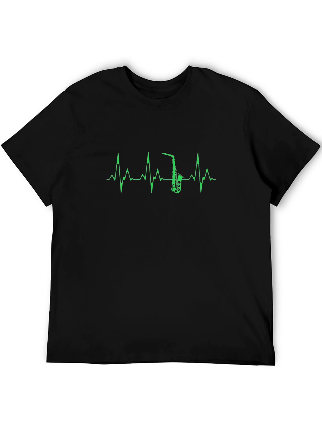 Saxophone Heartbeat T-Shirt - Black