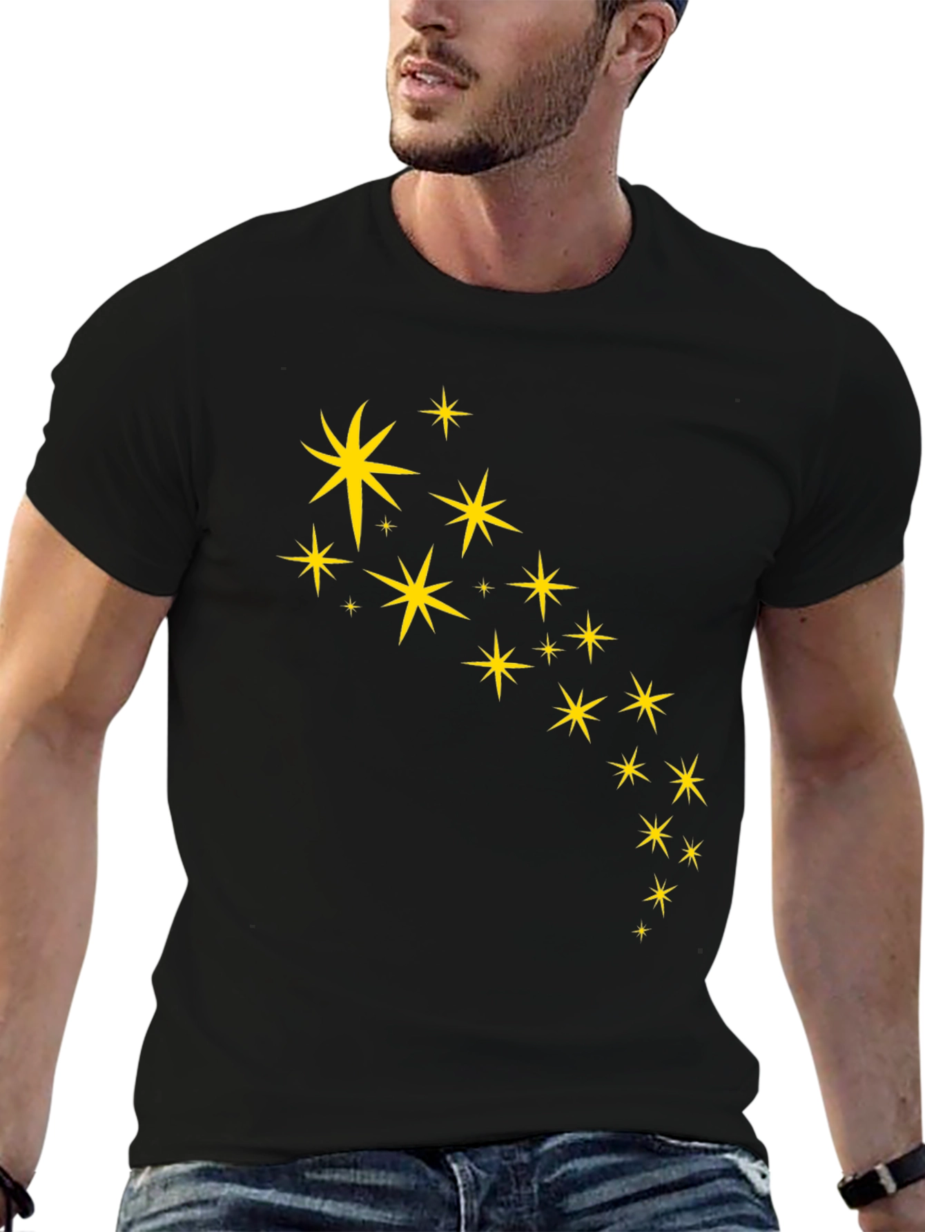 Black Tee with Star Design