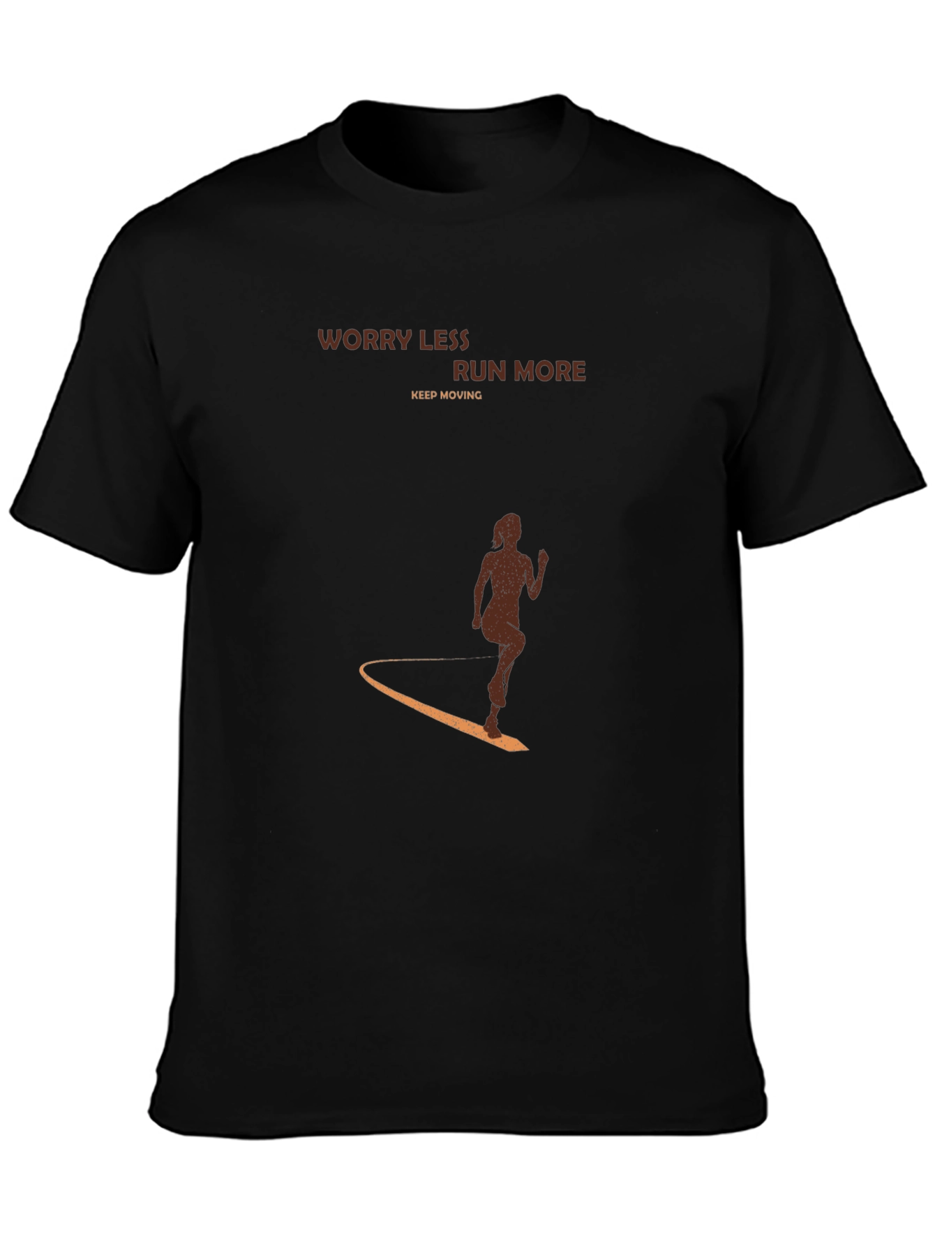 Worry Less Run More Black Graphic Tee