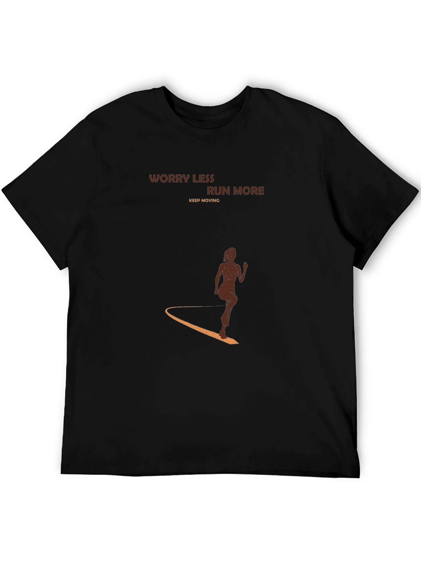 Worry Less Run More Black Graphic Tee
