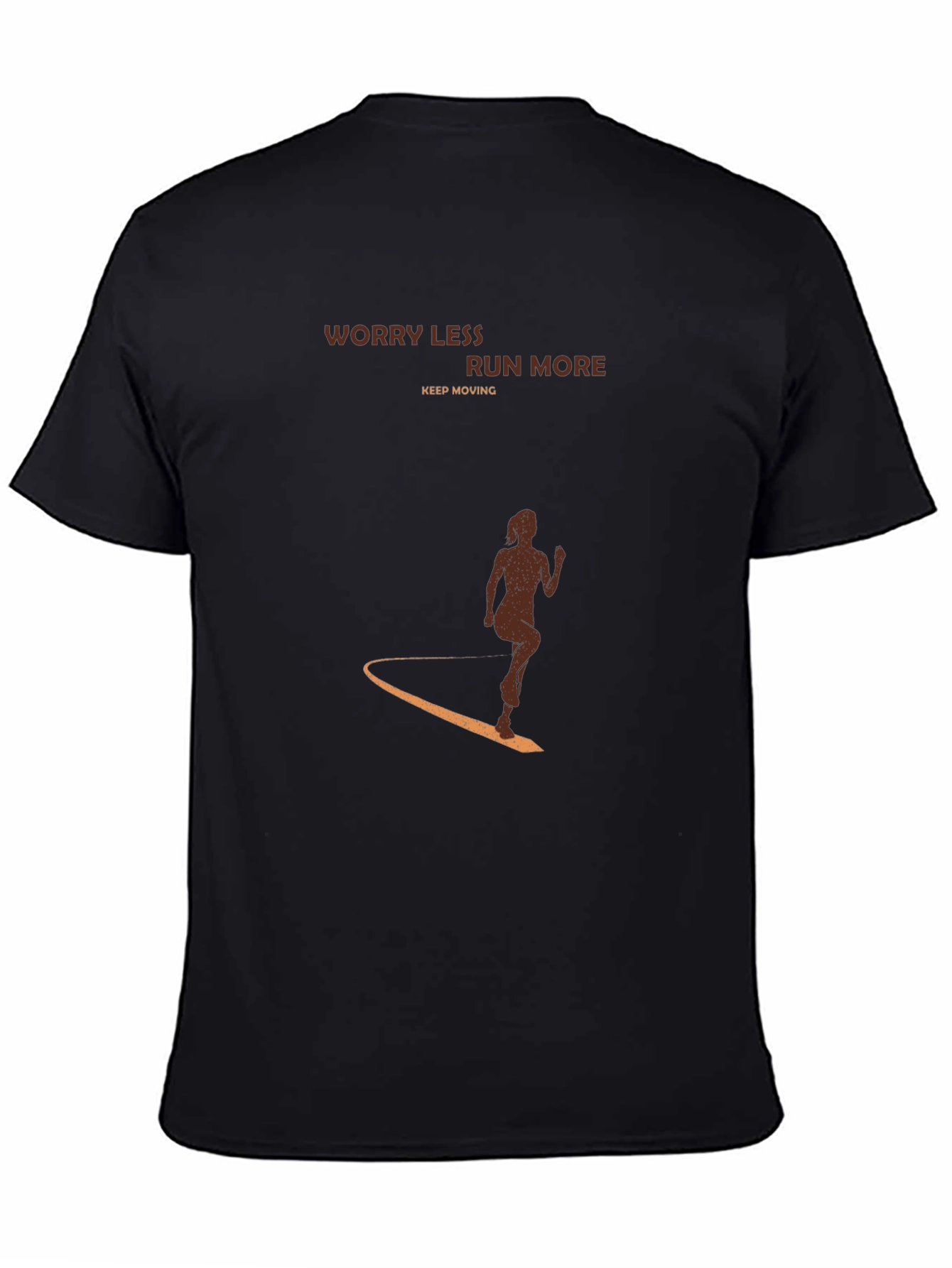 Worry Less Run More Black Graphic Tee