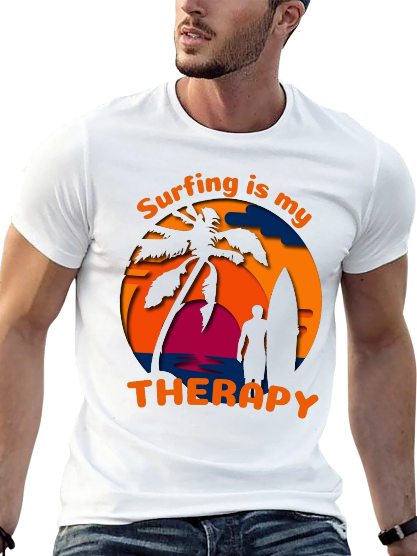 Surfing Is My Therapy Graphic Tee
