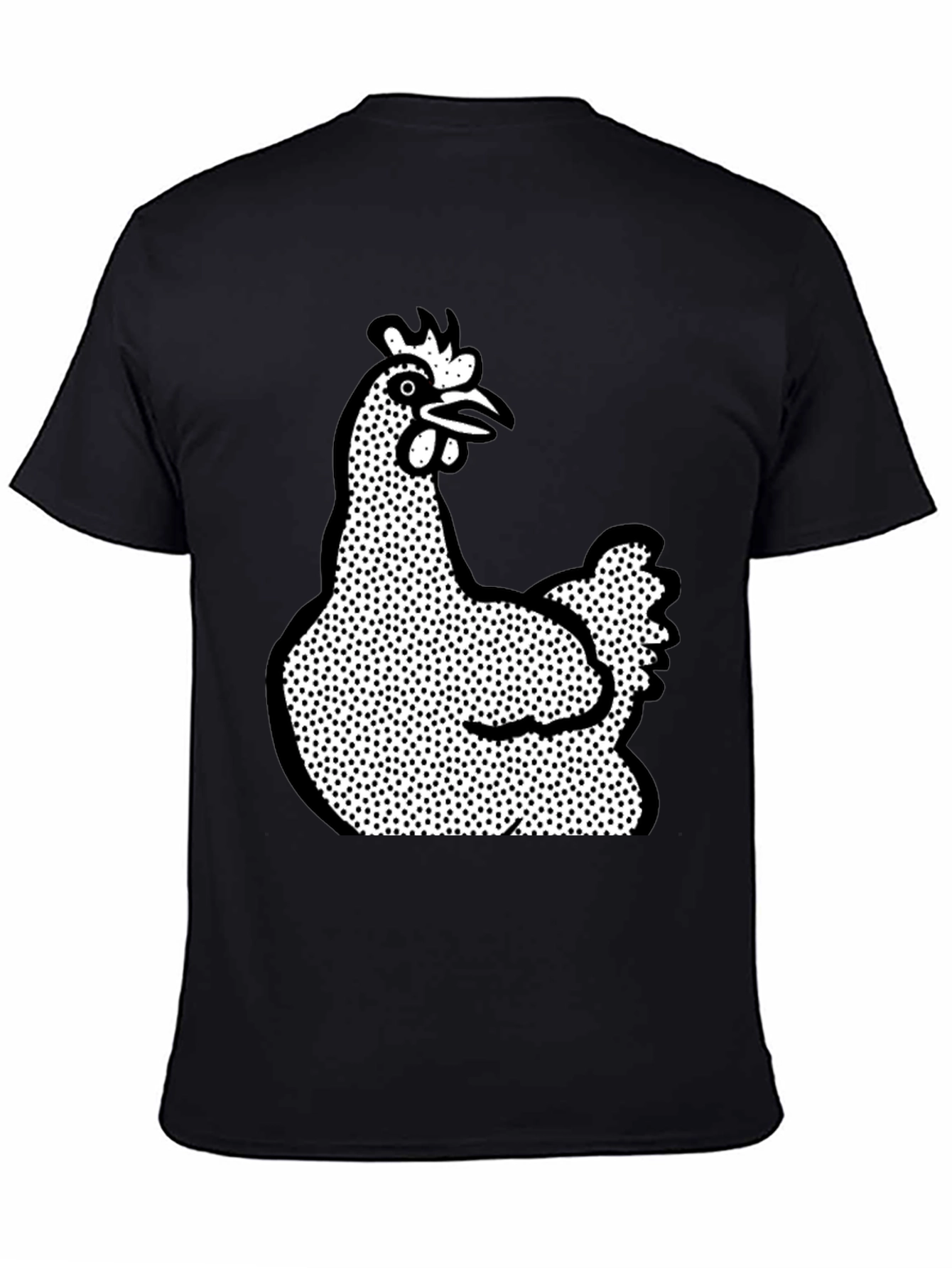 Quirky Chicken Graphic T-Shirt - Black
