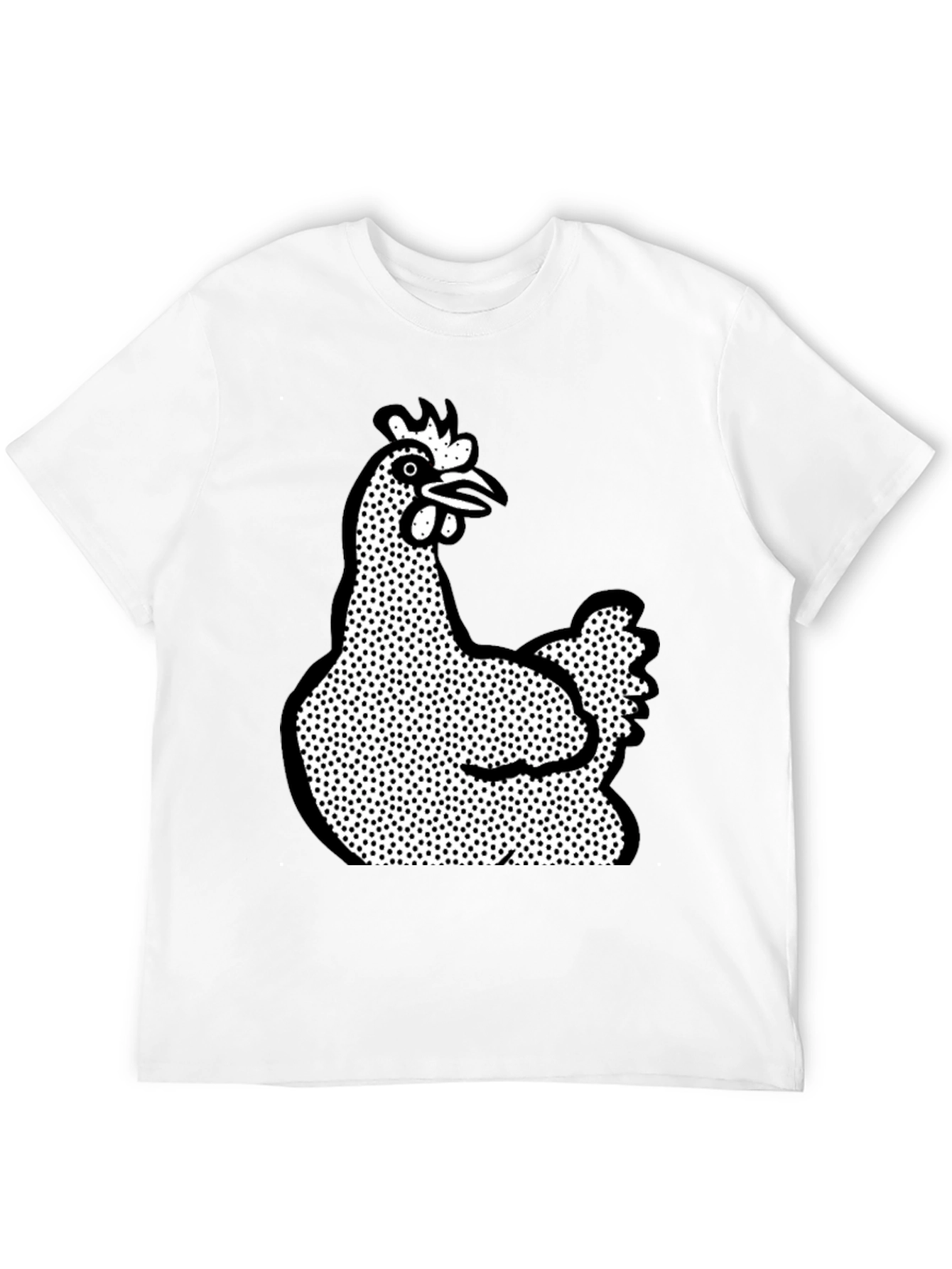 Quirky Chicken Graphic T-Shirt - Black