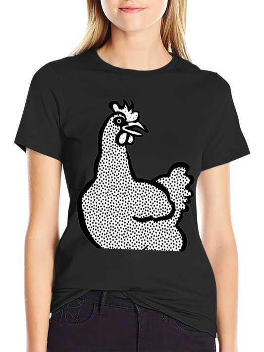 Quirky Chicken Graphic T-Shirt - Black