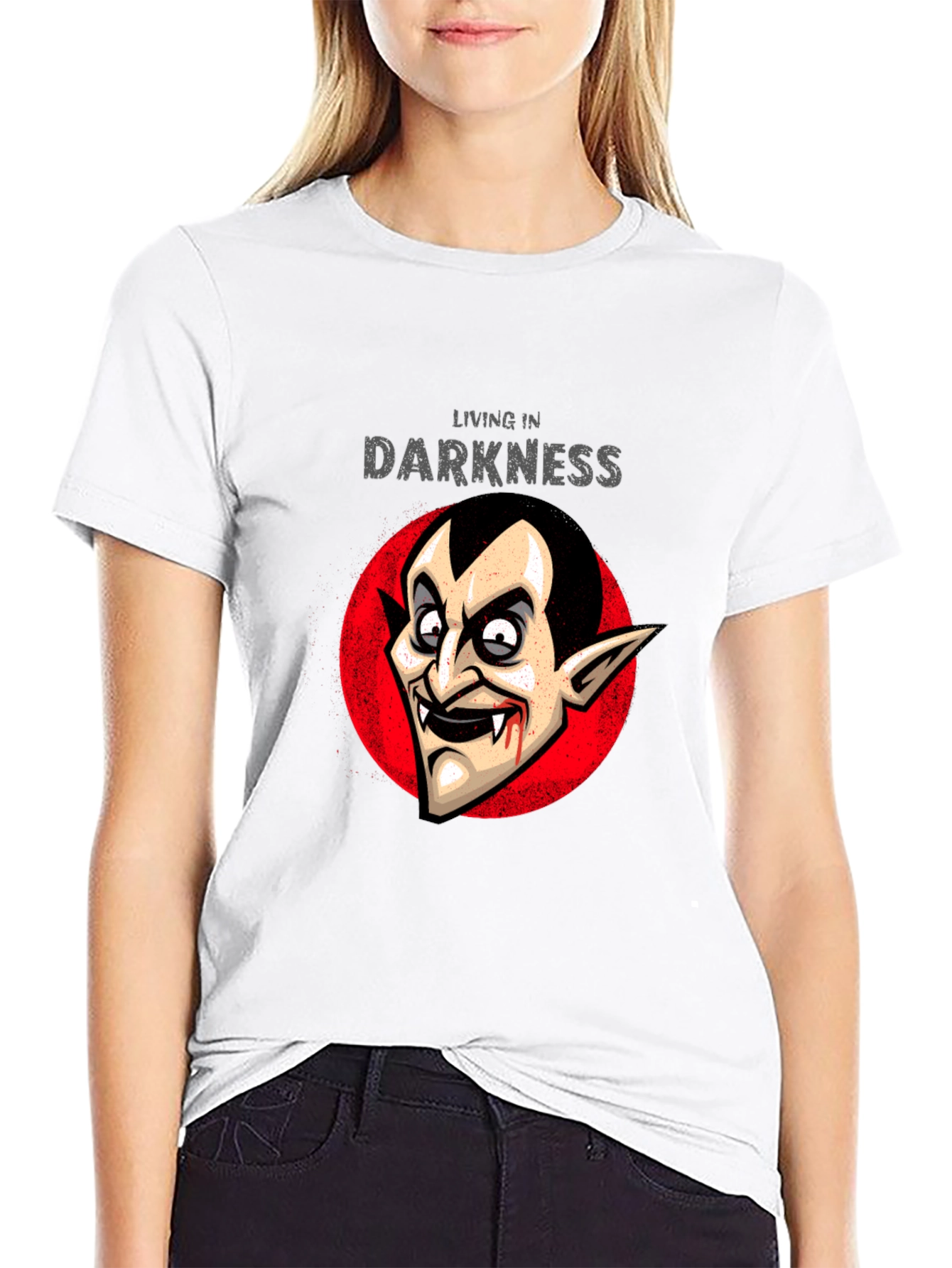 Living in Darkness Vampire Graphic T-Shirt