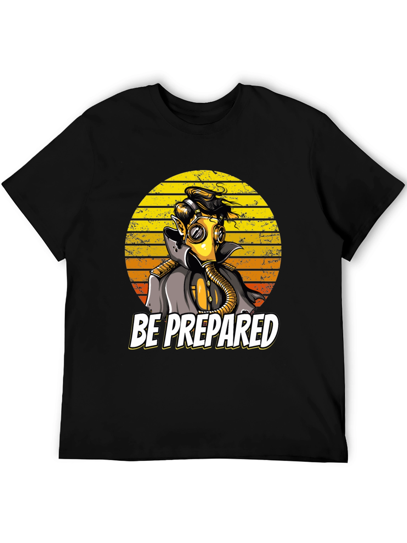 Be Prepared Graphic T-Shirt - Retro Gas Mask Design