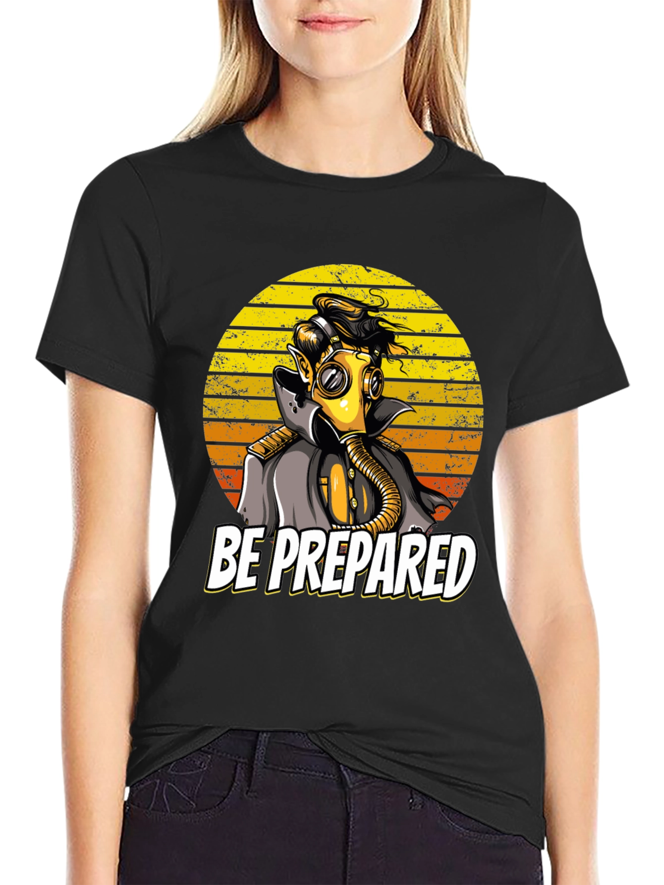 Be Prepared Graphic T-Shirt - Retro Gas Mask Design