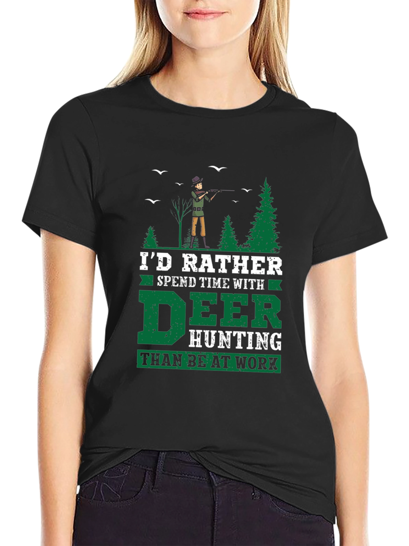 Deer Hunting T-Shirt - Id Rather Be Hunting Tee
