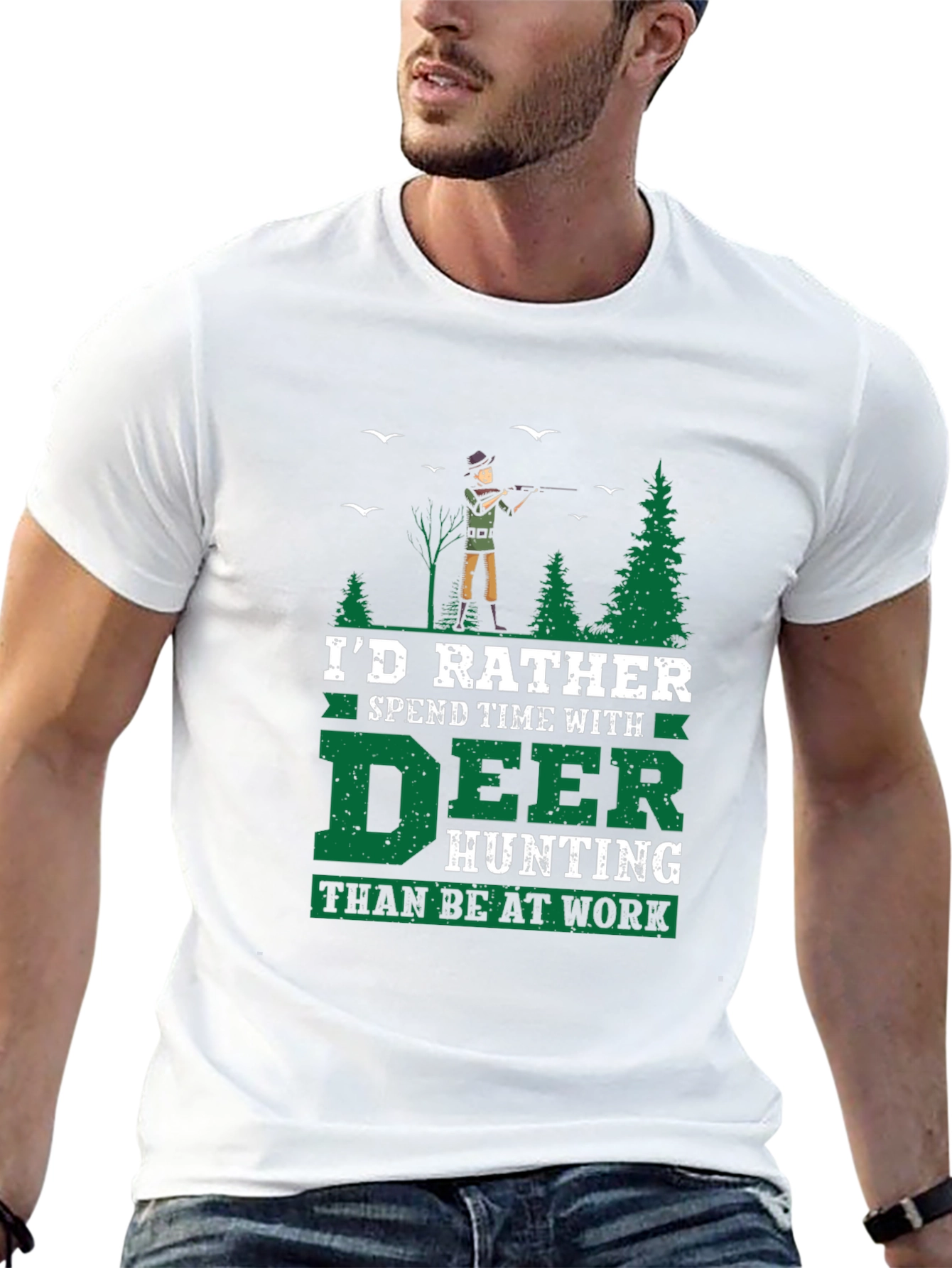 Deer Hunting T-Shirt - Id Rather Be Hunting Tee