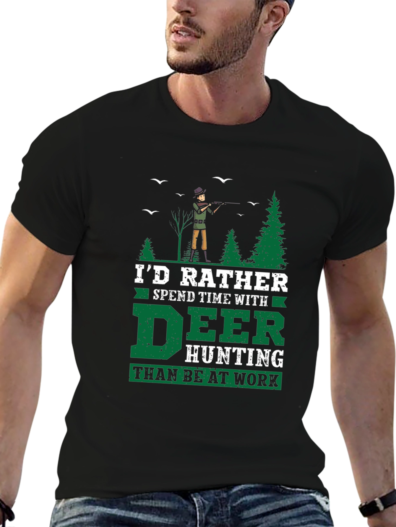 Deer Hunting T-Shirt - Id Rather Be Hunting Tee
