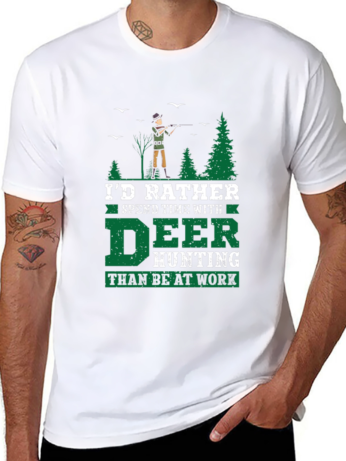 Deer Hunting T-Shirt - Id Rather Be Hunting Tee