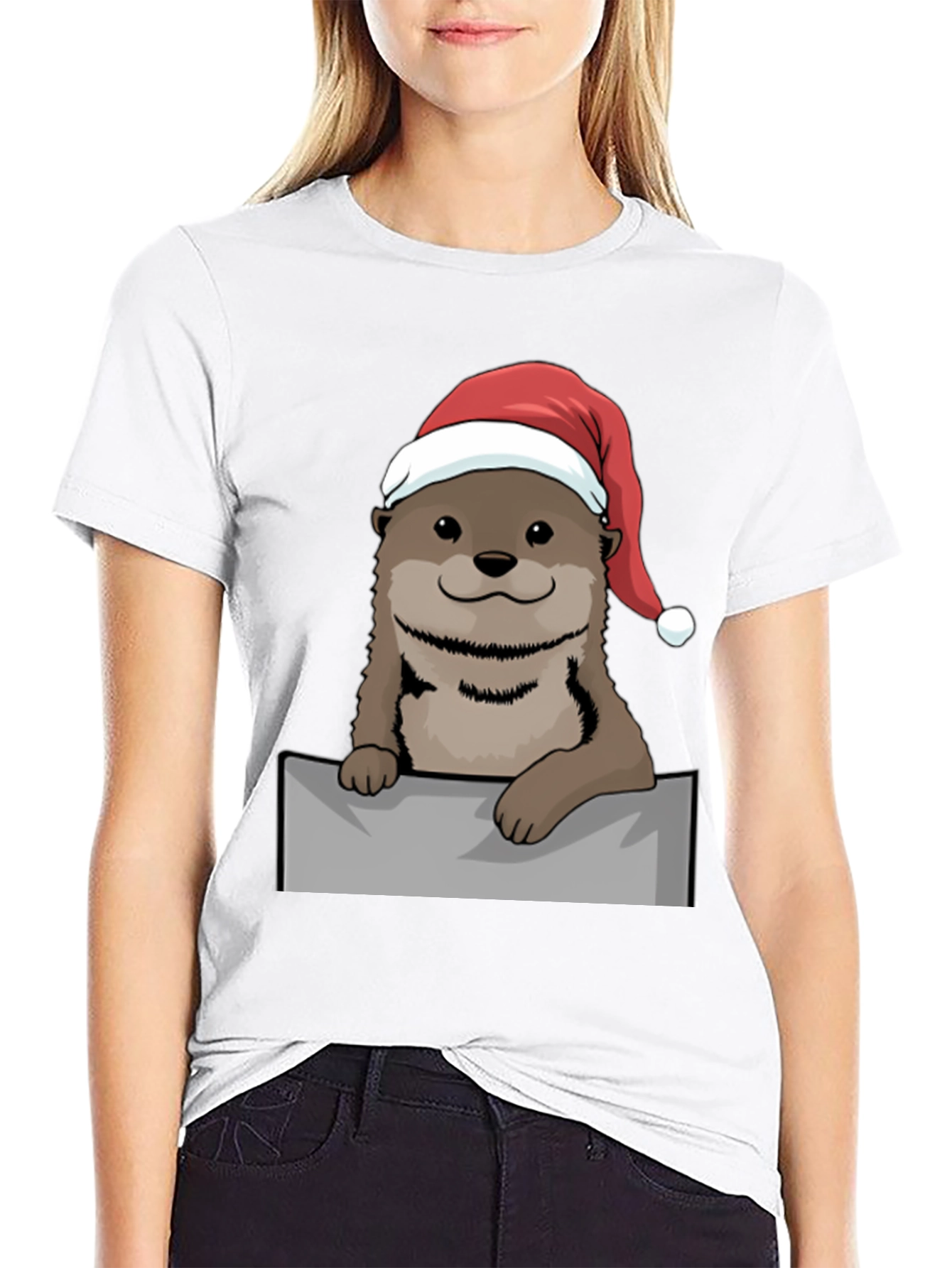 Festive Otter Graphic Tee - Holiday Edition