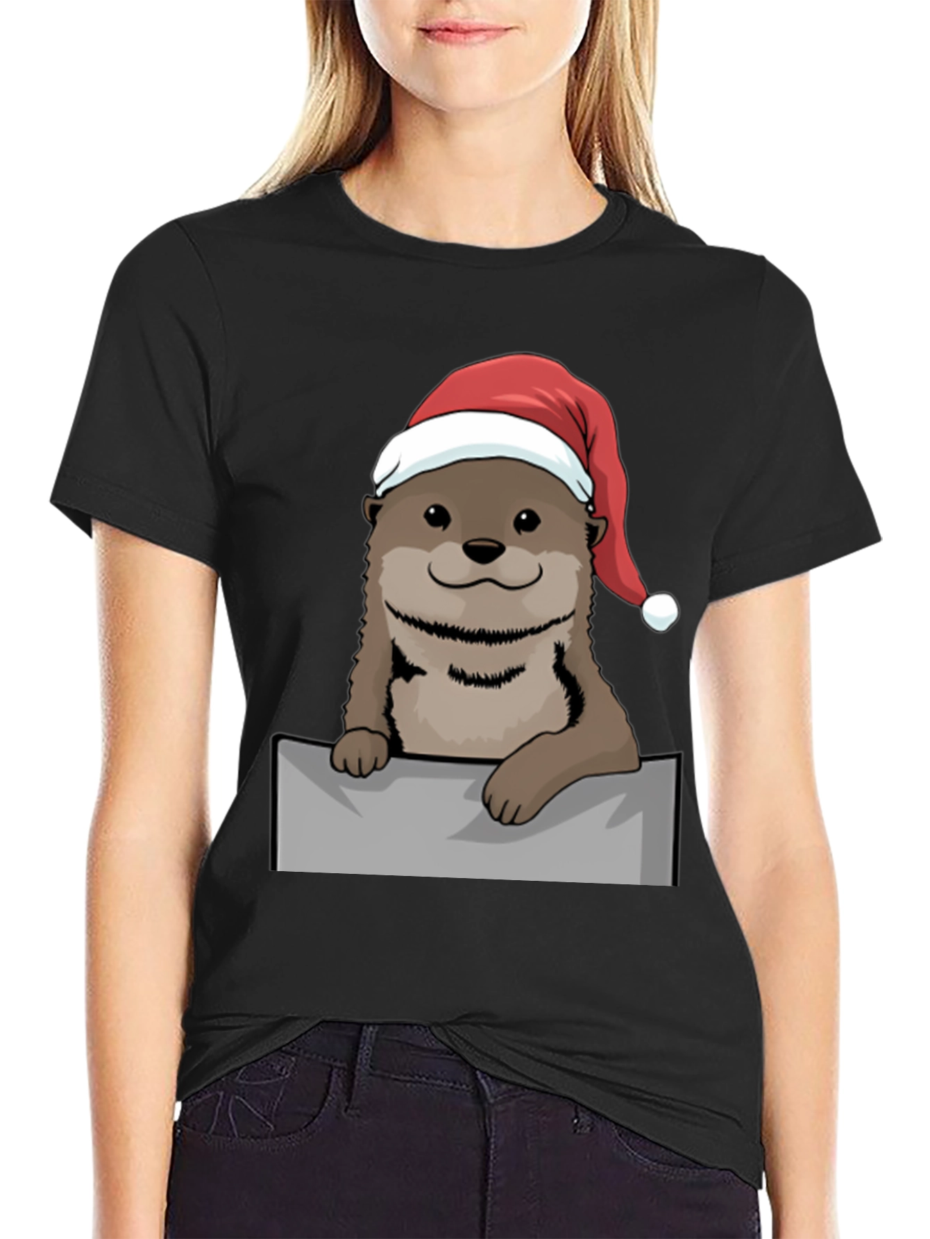 Festive Otter Graphic Tee - Holiday Edition