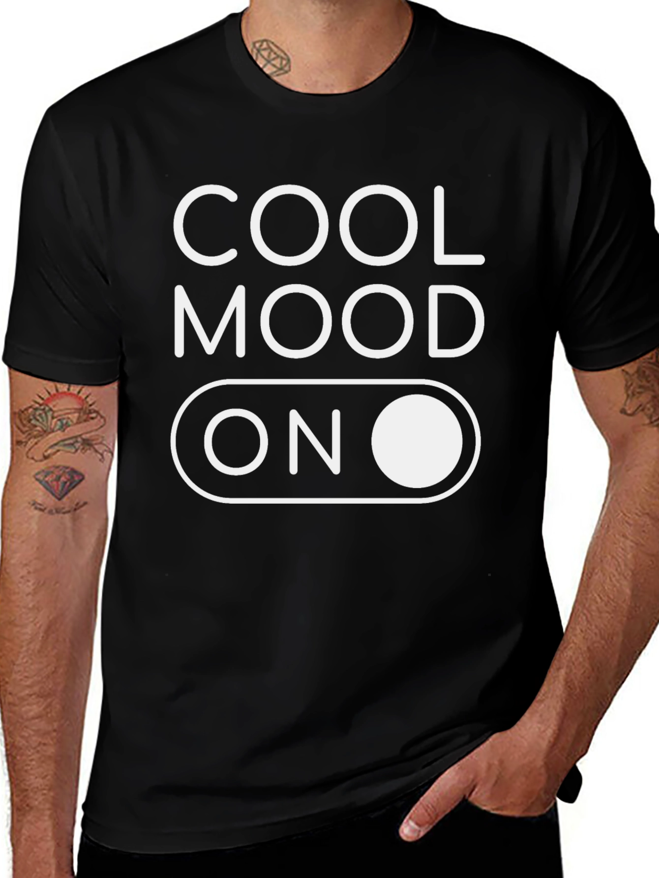 Cool Mood On Black Graphic T-Shirt
