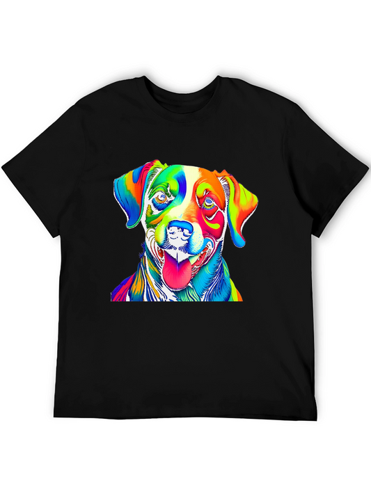 Vibrant Dog Graphic Tee - Colorful Canine Print