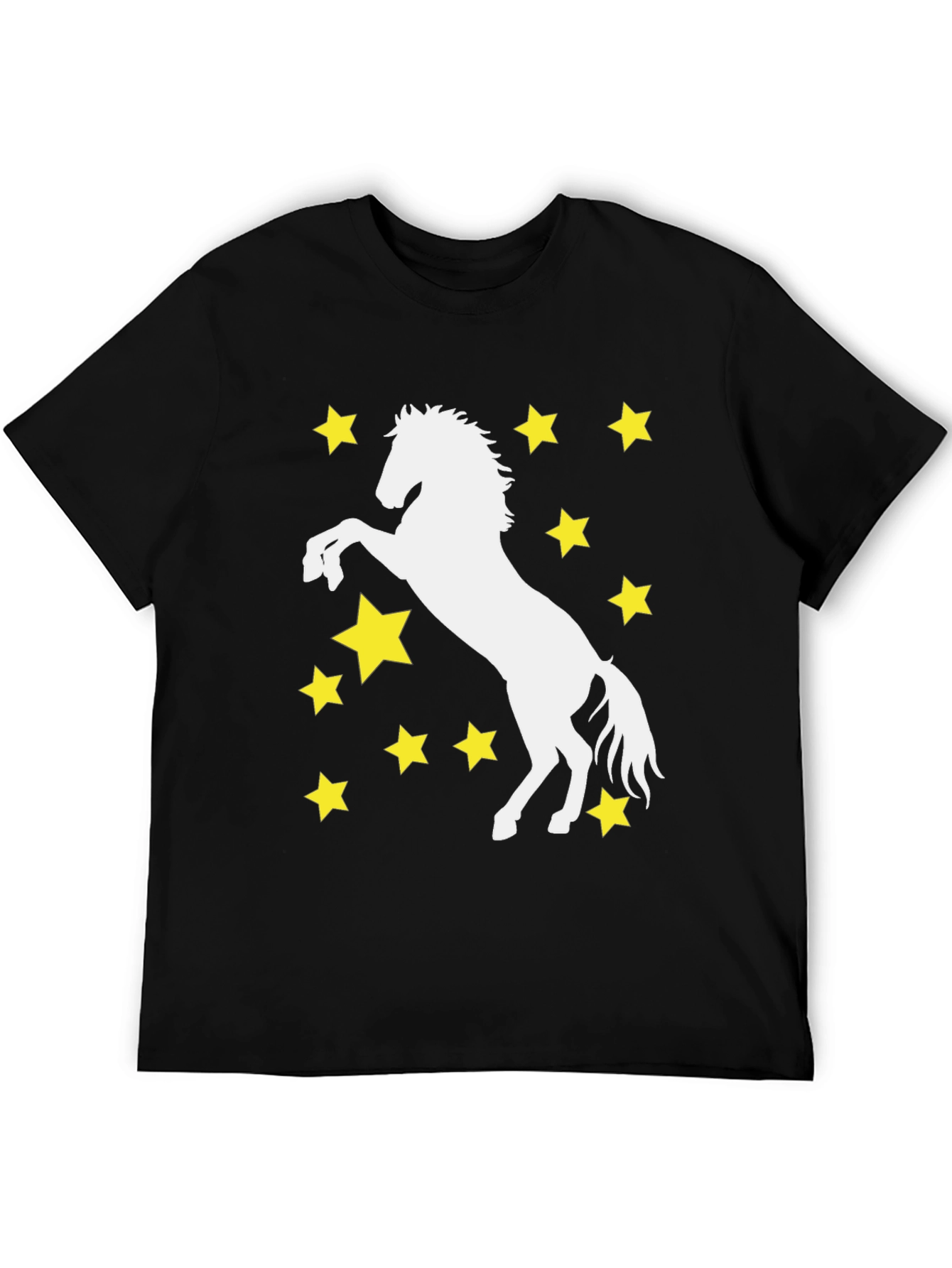 Starry Horse Graphic Tee - Black Cotton Blend
