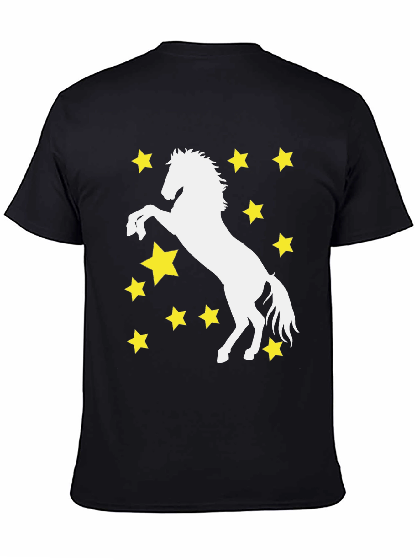 Starry Horse Graphic Tee - Black Cotton Blend