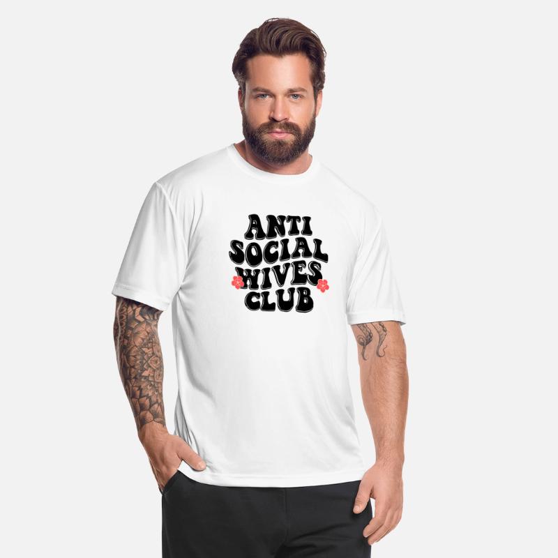 Retro wavy anti social wives club t shirt design