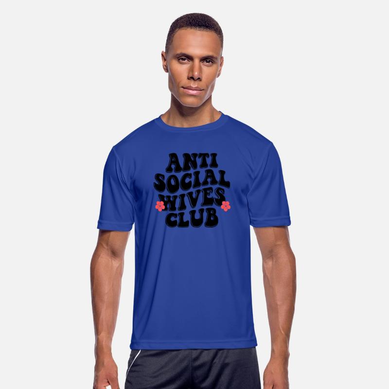 Retro wavy anti social wives club t shirt design