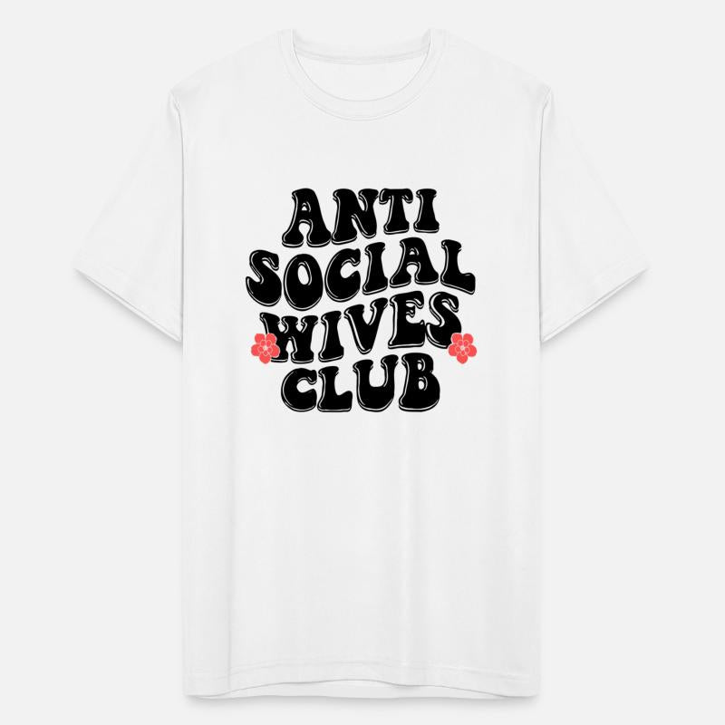 Retro wavy anti social wives club t shirt design