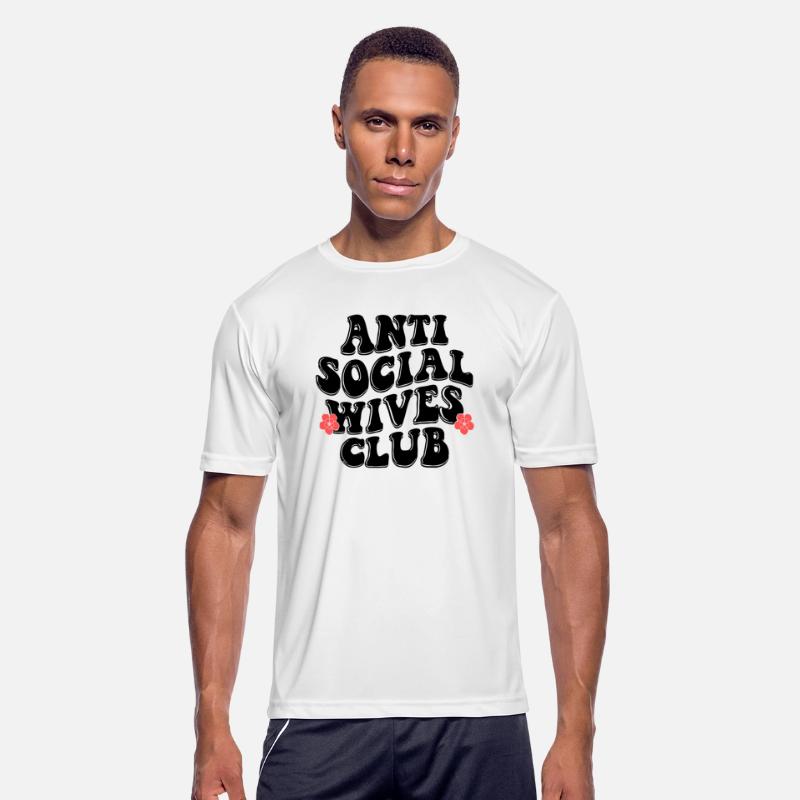 Retro wavy anti social wives club t shirt design