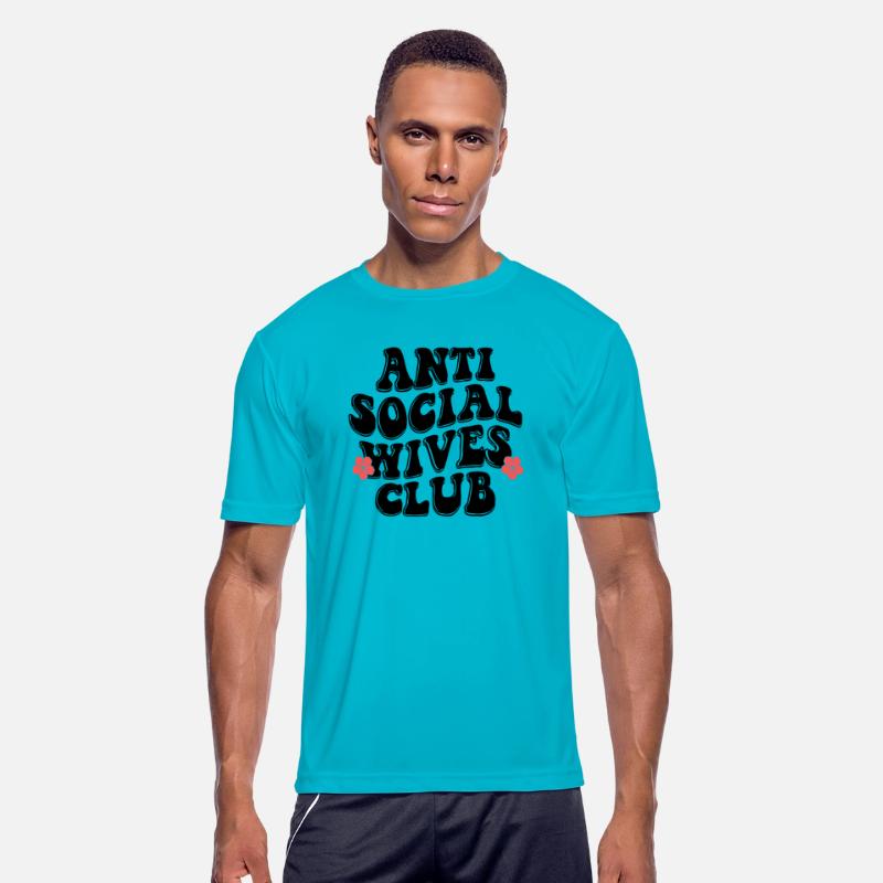 Retro wavy anti social wives club t shirt design
