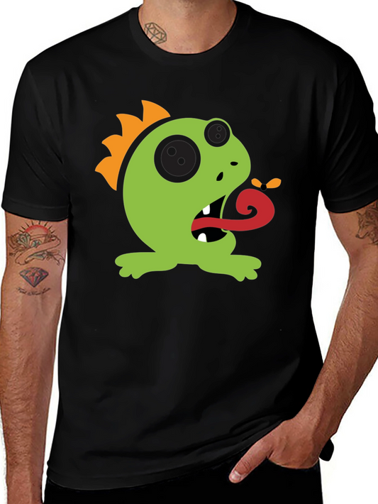 Cartoon Monster Graphic Tee - Black