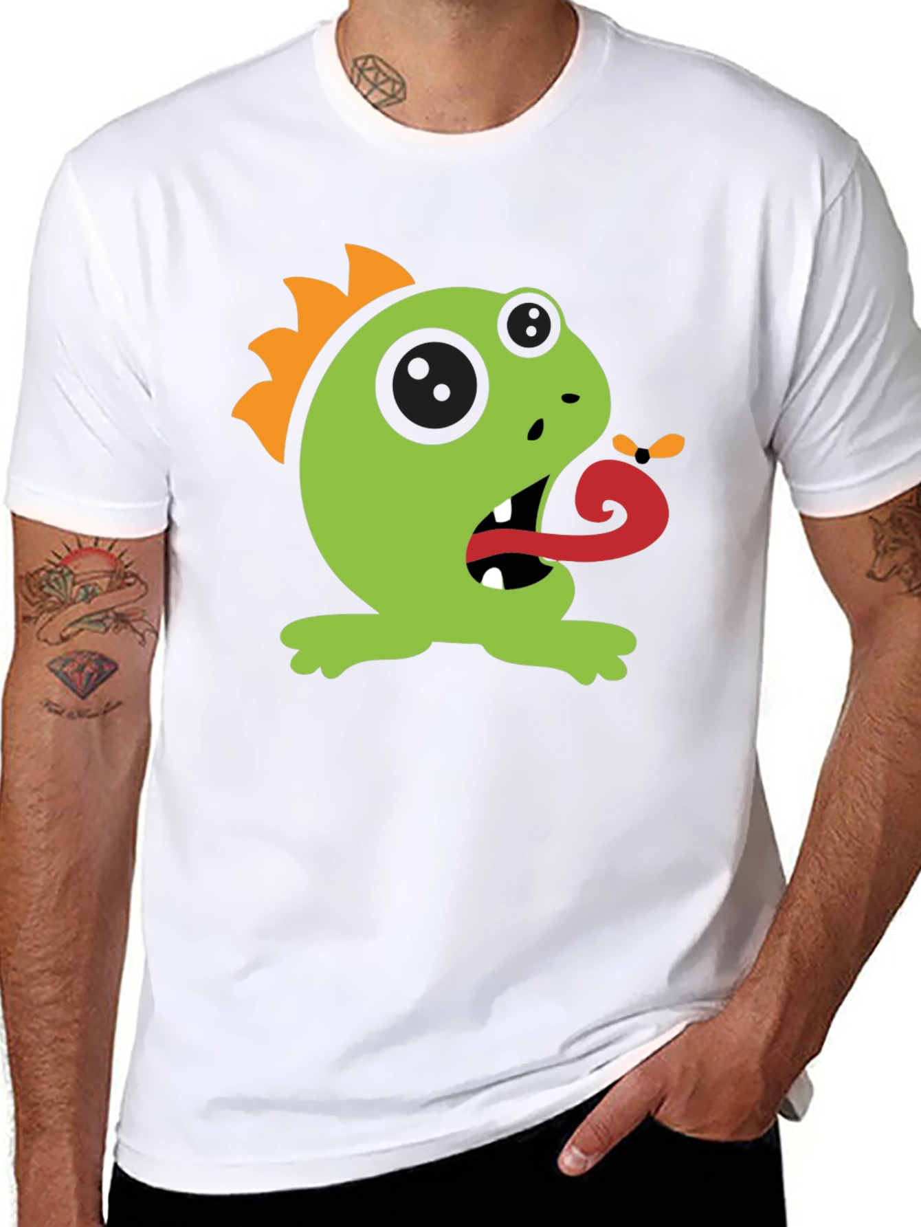 Cartoon Monster Graphic Tee - Black