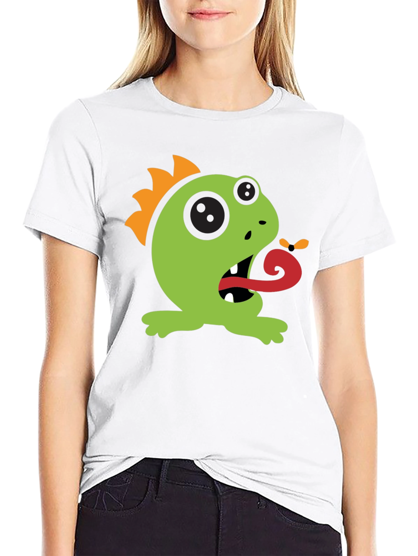 Cartoon Monster Graphic Tee - Black