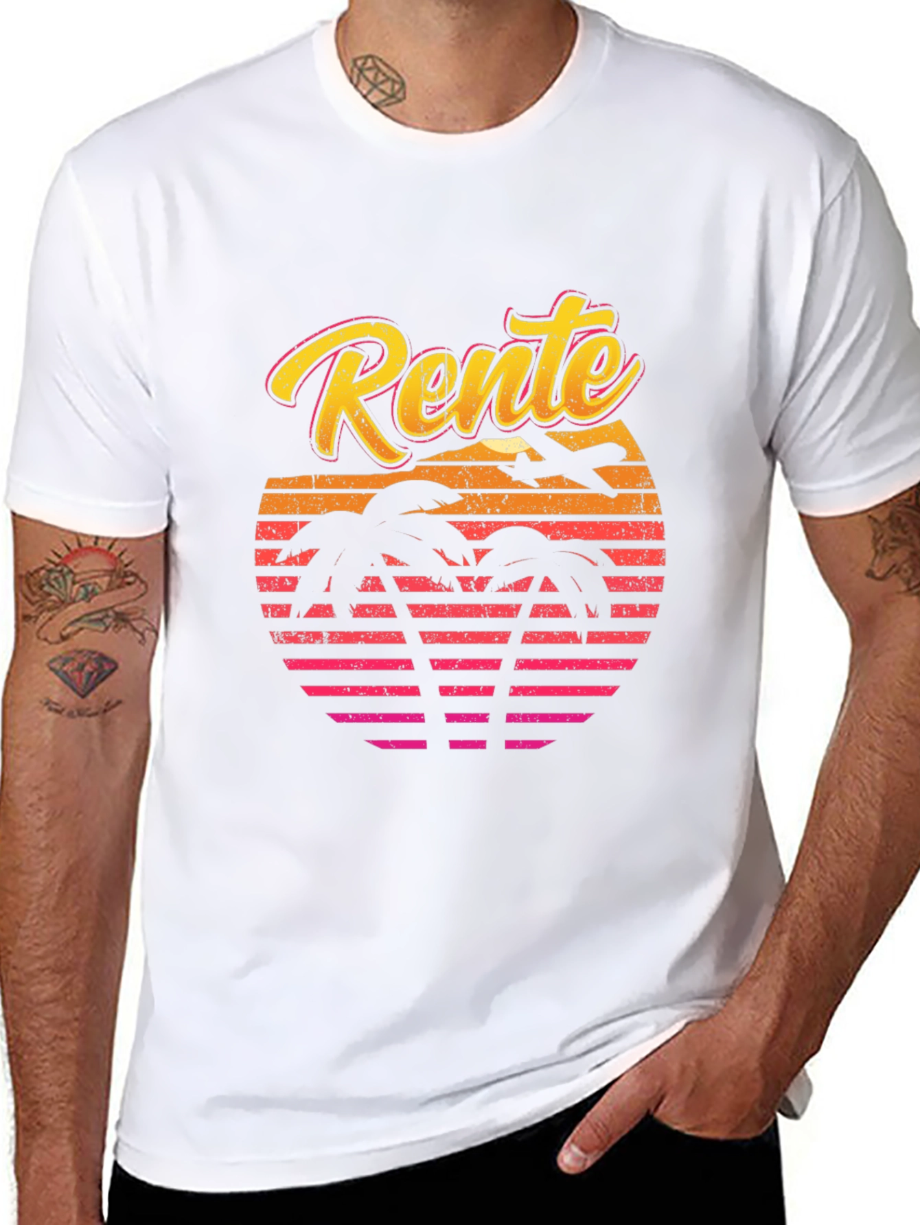 Rente Sunset Palm T-Shirt - Retirement Gift