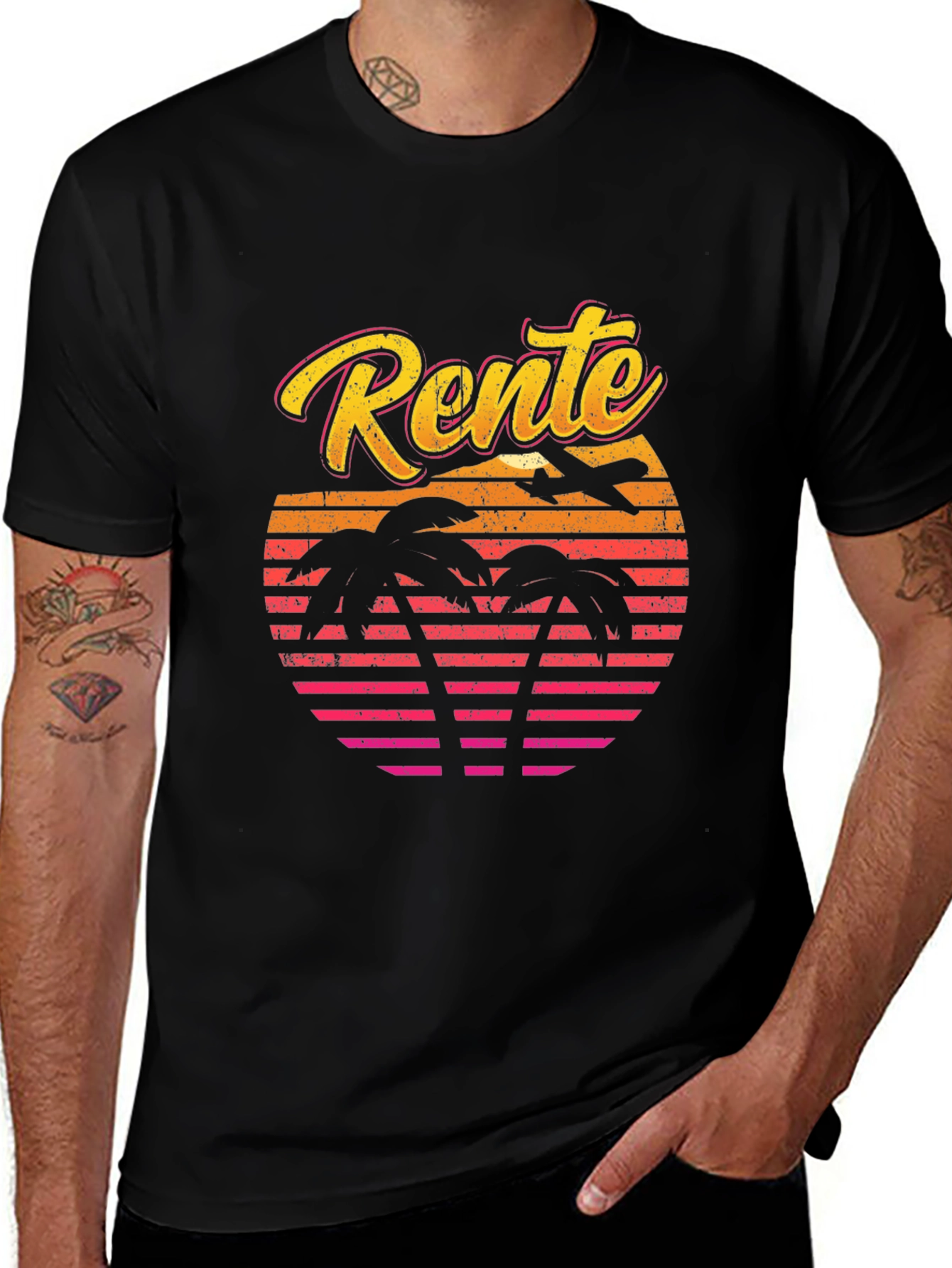 Rente Sunset Palm T-Shirt - Retirement Gift
