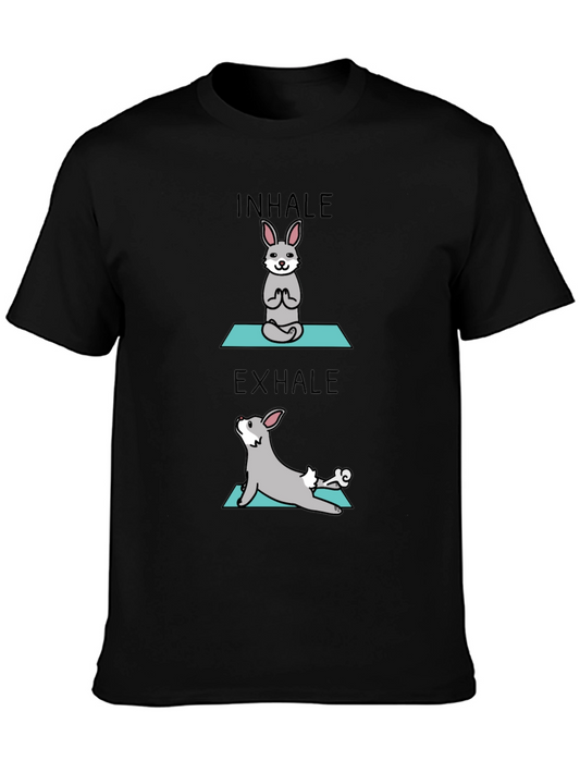 Inhale Exhale Yoga Bunny Black T-Shirt