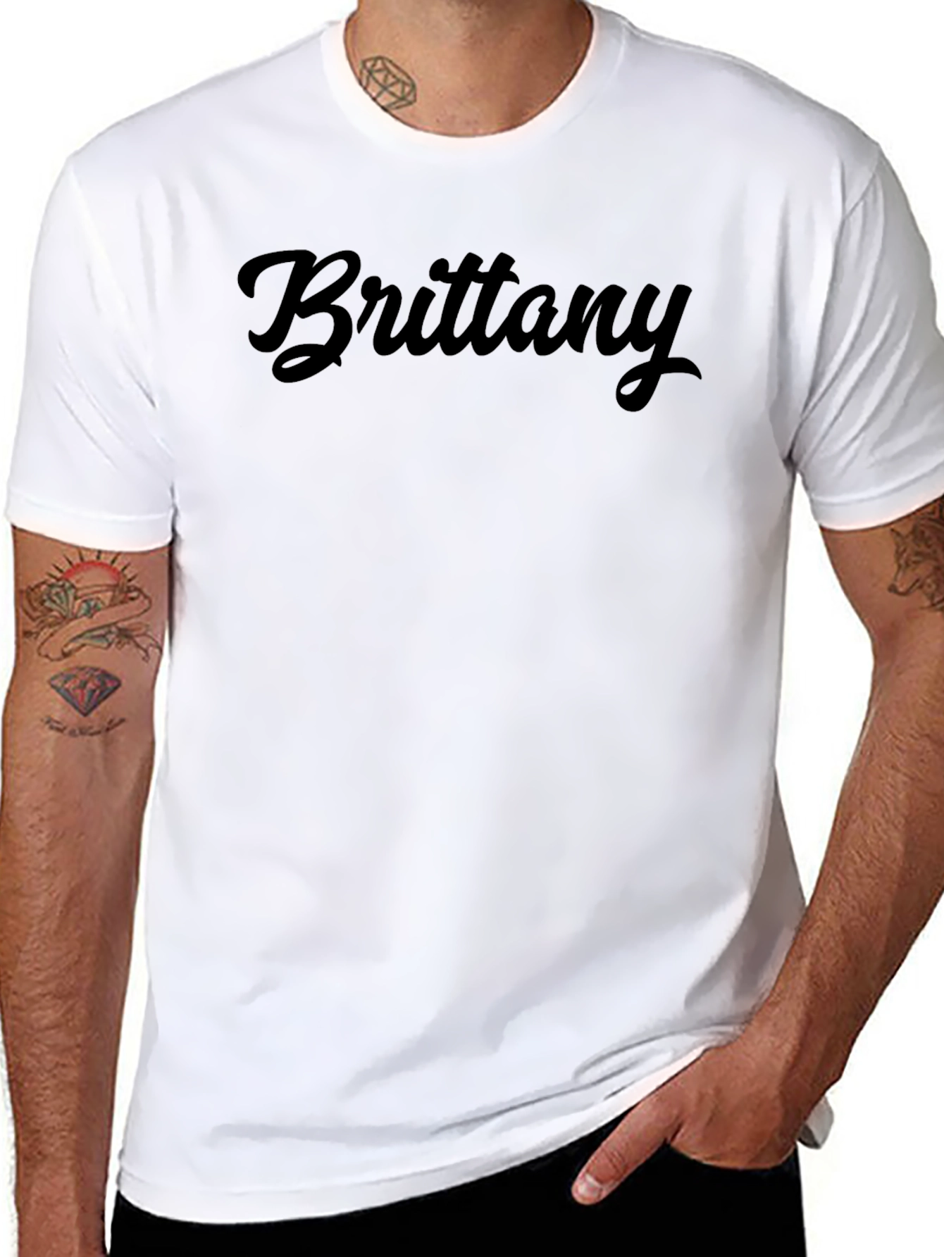 Brittany Name Graphic Tee - Casual Black T-Shirt