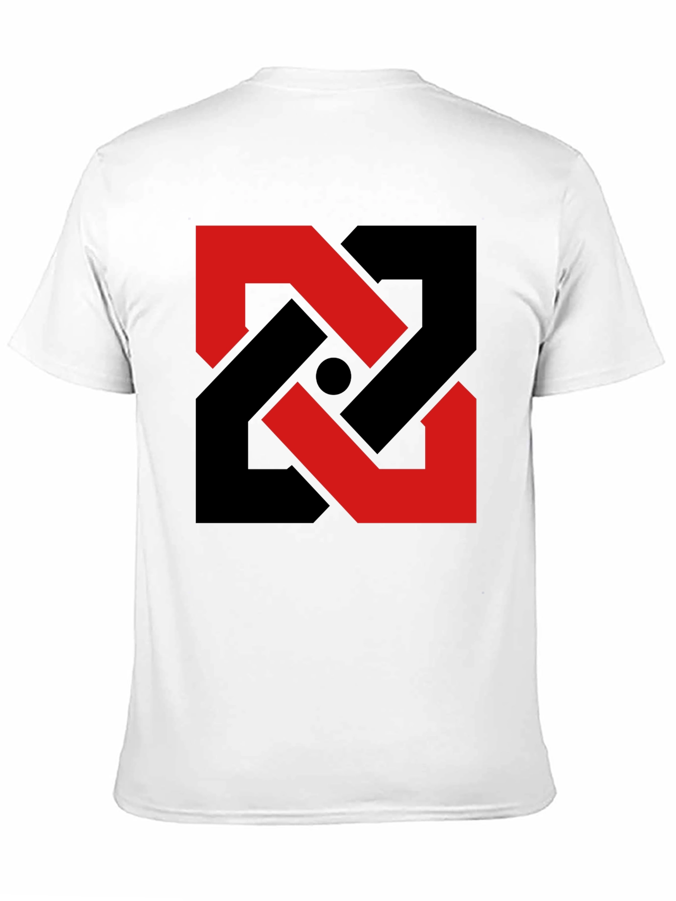 Abstract Geometric T-Shirt - Red & Black Design