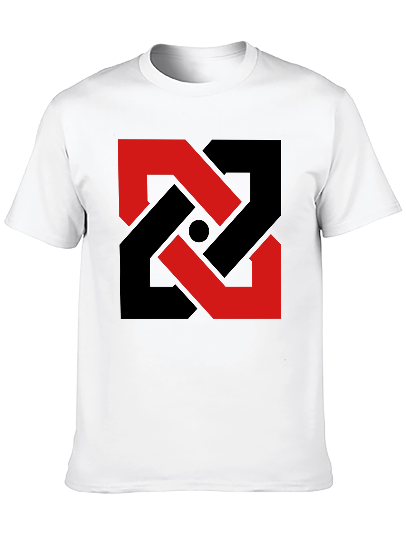 Abstract Geometric T-Shirt - Red & Black Design