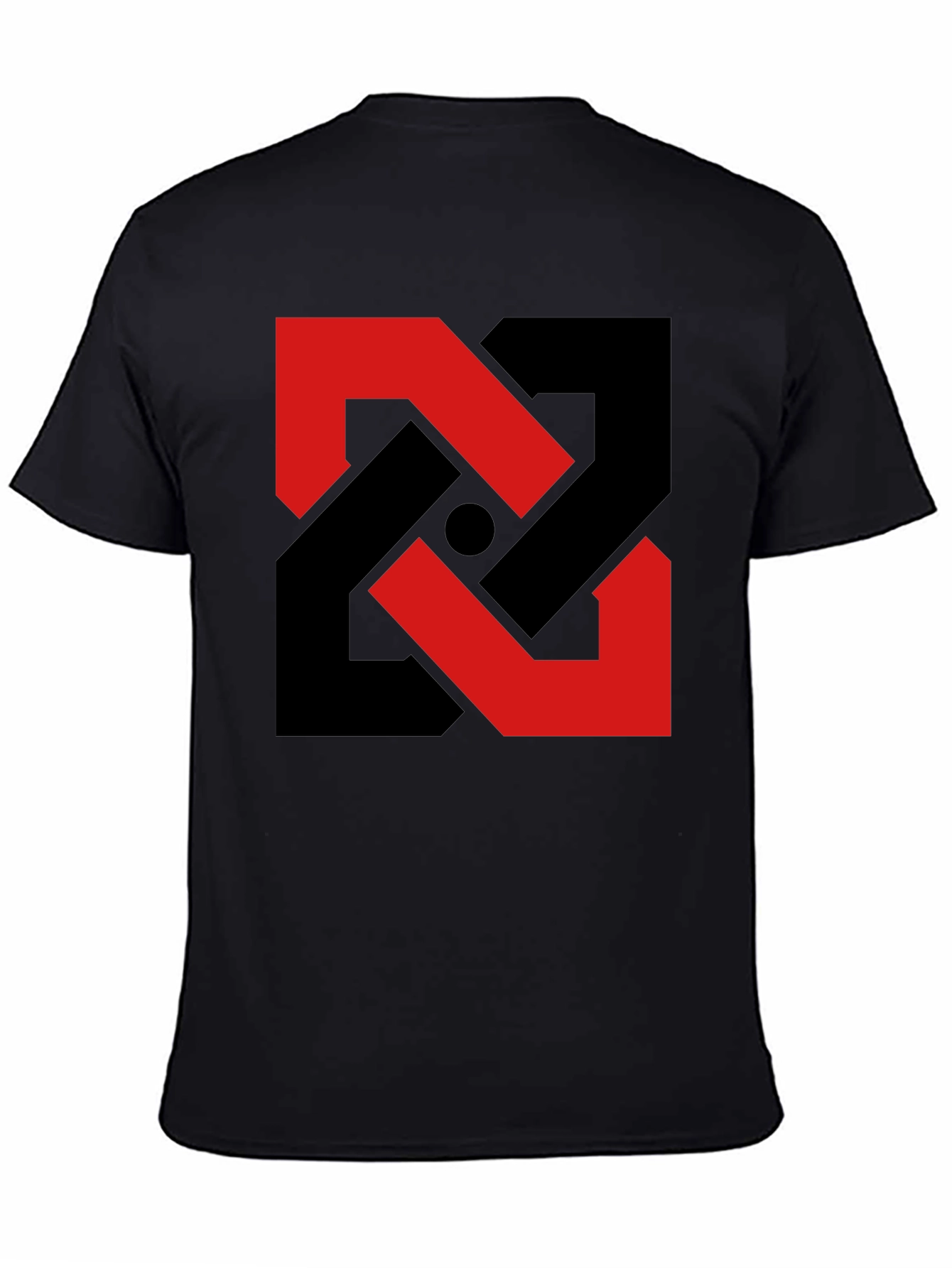 Abstract Geometric T-Shirt - Red & Black Design
