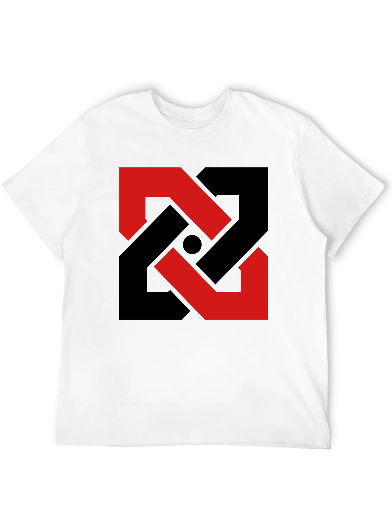 Abstract Geometric T-Shirt - Red & Black Design
