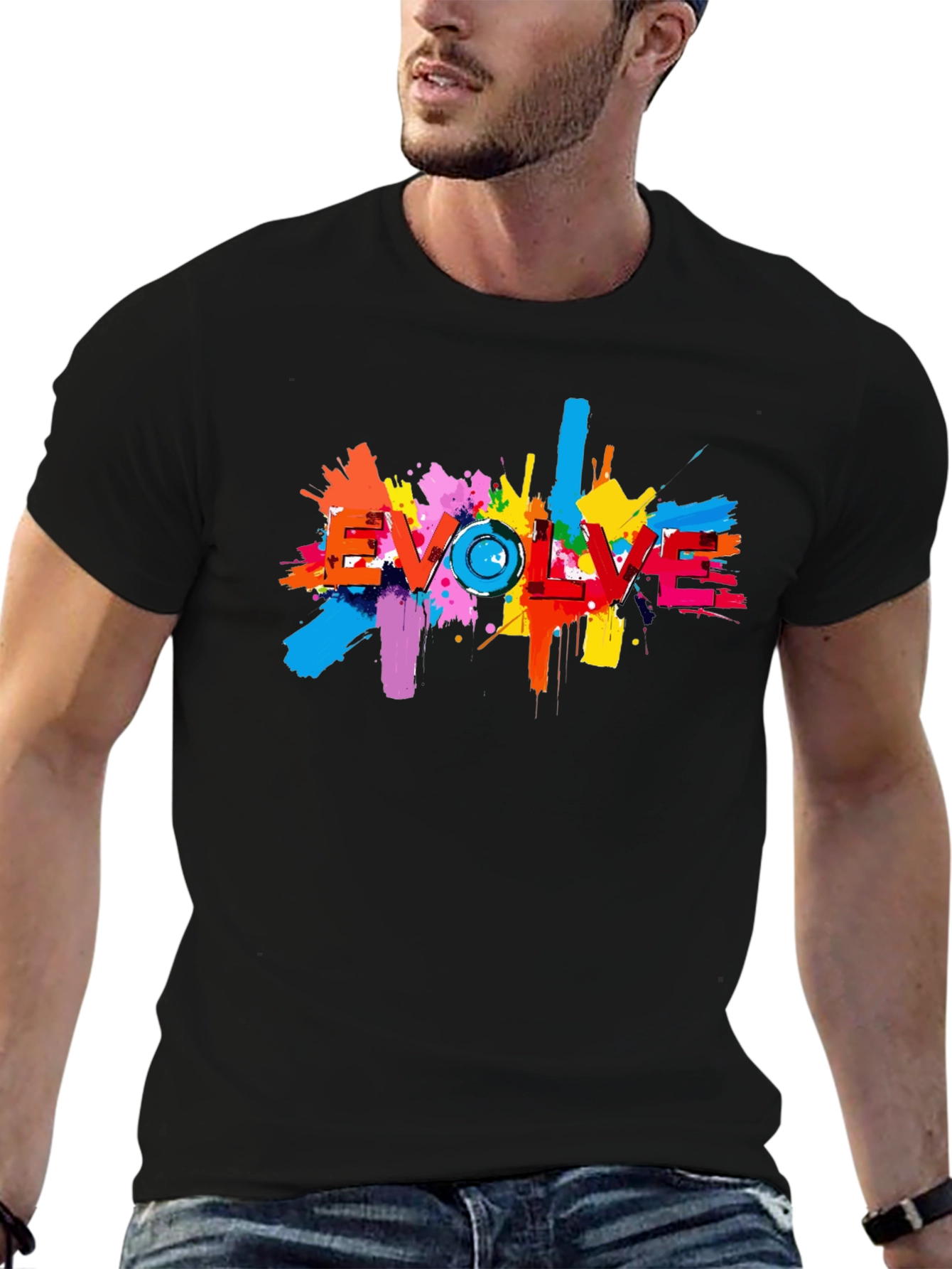 Evolve Splatter Graphic Black T-Shirt
